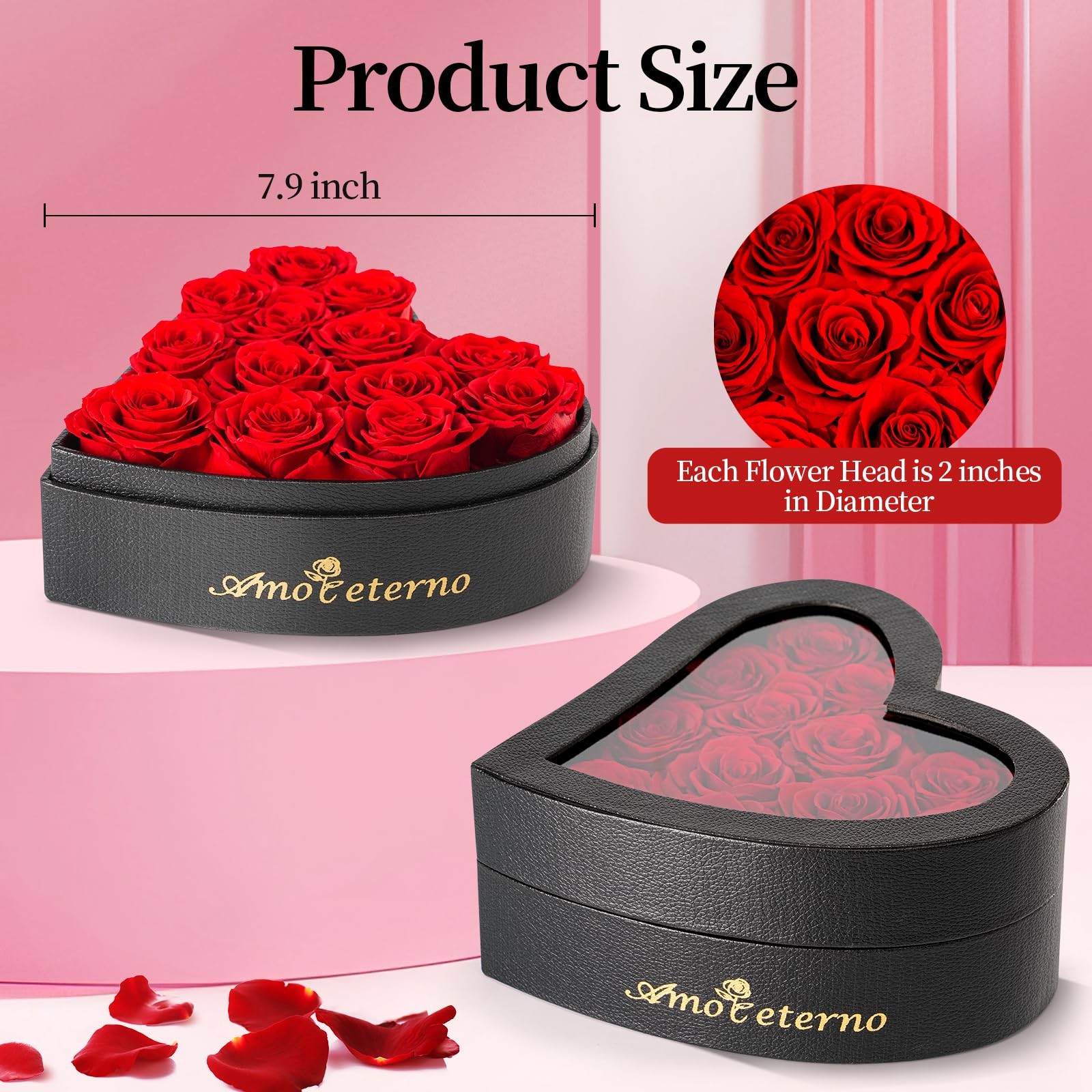 Flower, Forever Roses in A Box, Fresh Flowers, Birthday Gifts for Her, Women,…