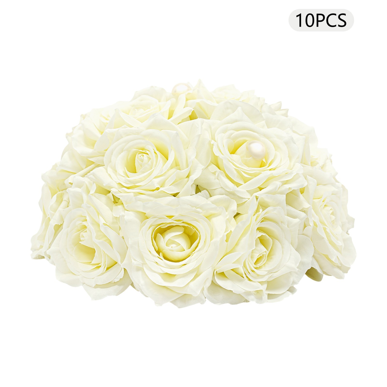 10 Pcs Handmade Bouquet Party Wedding Artificial Flower Balls Deco, Milky White
