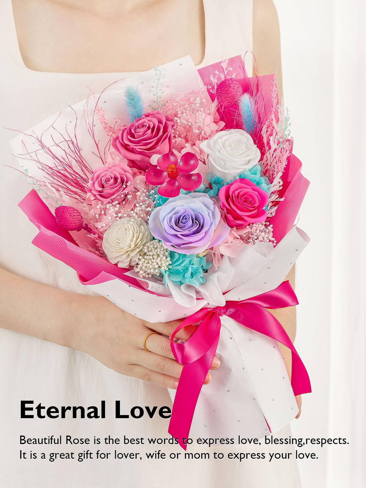 Flowers for Delivery Prime, Mother’s Day Forever Flowers Bouquet, Preserved H…