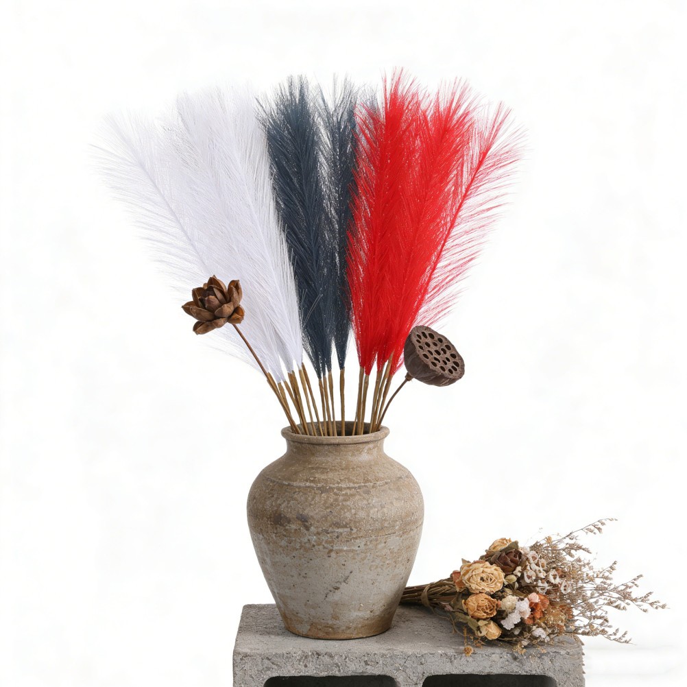 30 Pcs Artificial Pampas Grass Faux Reed Stems Fourth of July Centerpiece Dried