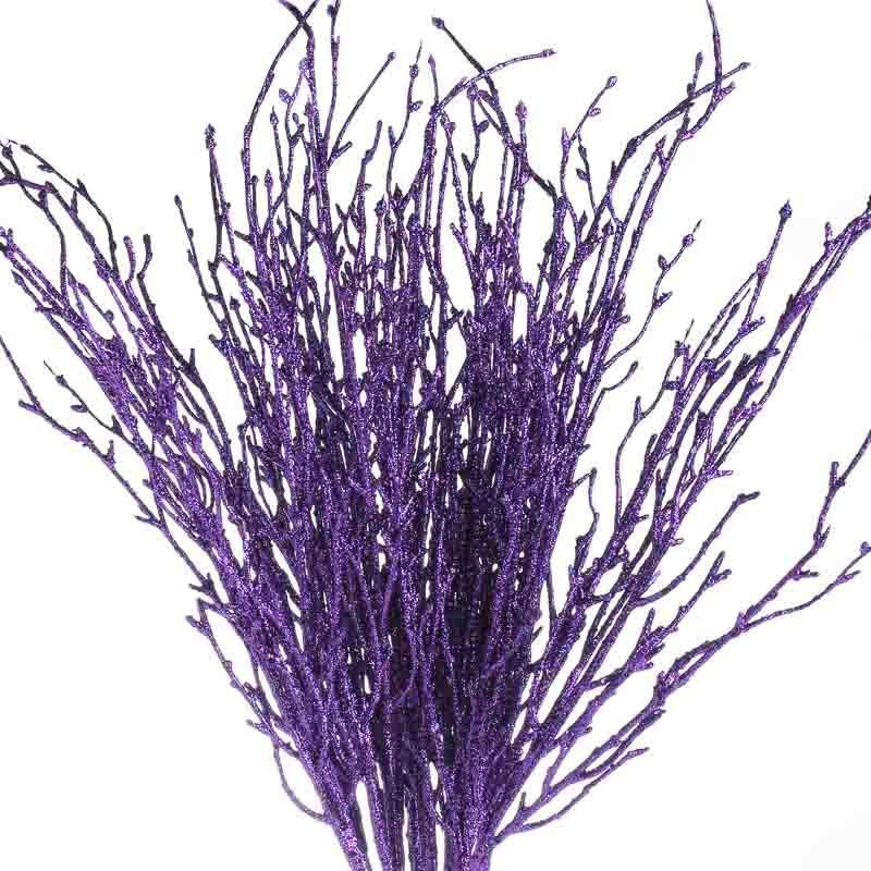 Package of 12 Purple Glittery Artificial Twig 22″ Branches