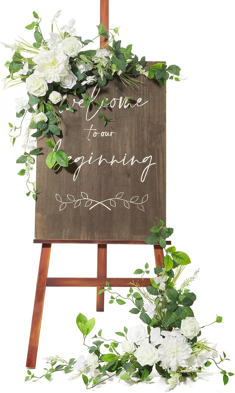 Ling’s Moment 2pcs Wedding Flowers Garland Artificial Floral Swag Arch