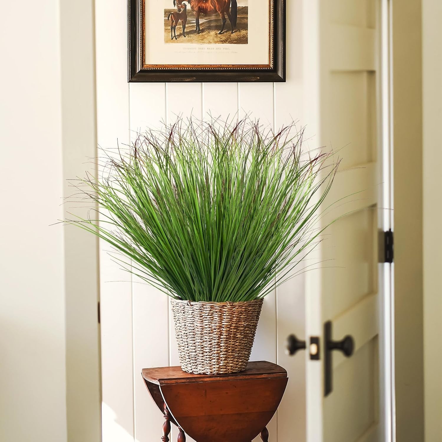 12Pcs UV-Resistant Artificial Grass Plants for Elegant Indoor and Outdoor Decor