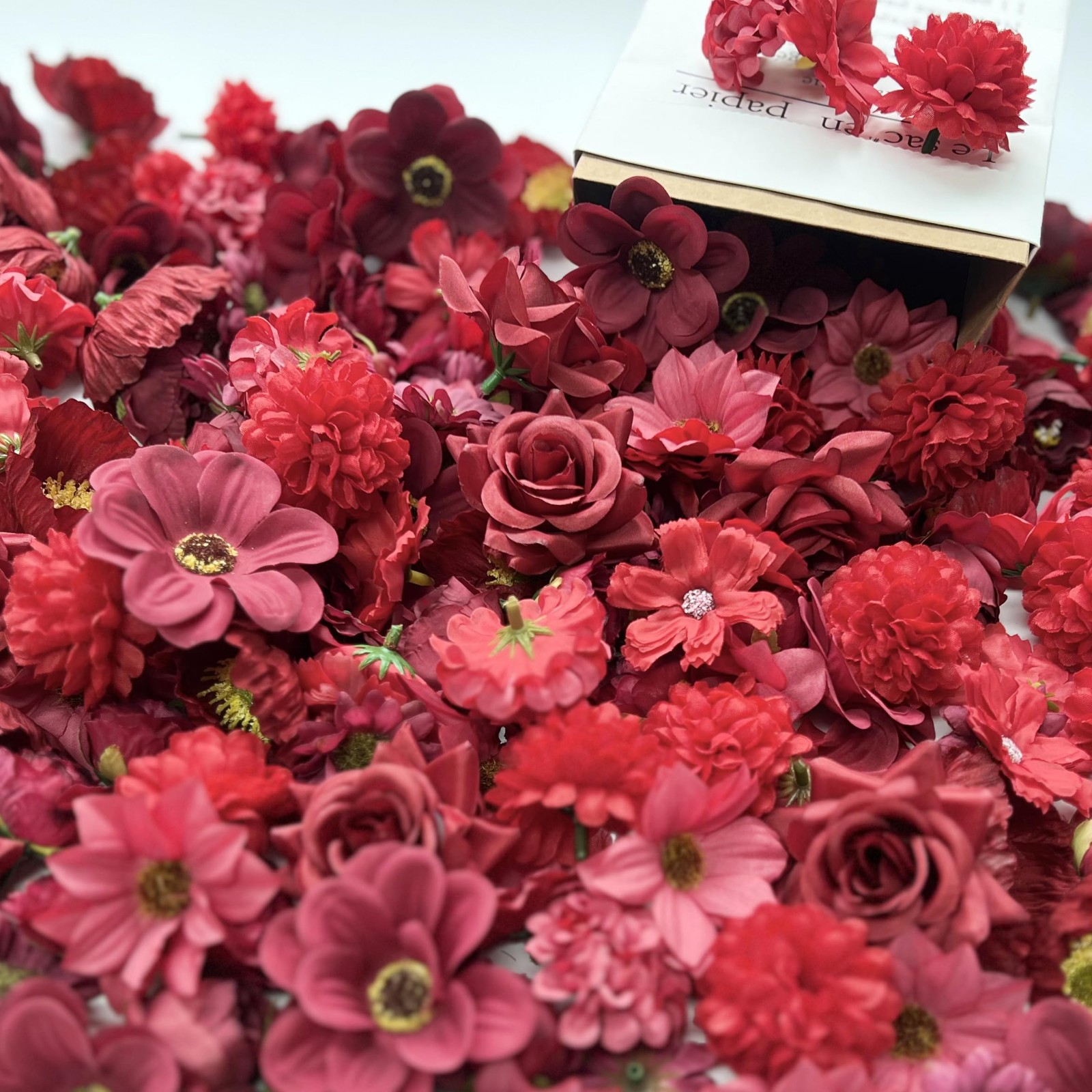 Artificial Red Flowers Bulk Silk Roses Fake Flowers Heads for Crafts – DIY Ho…