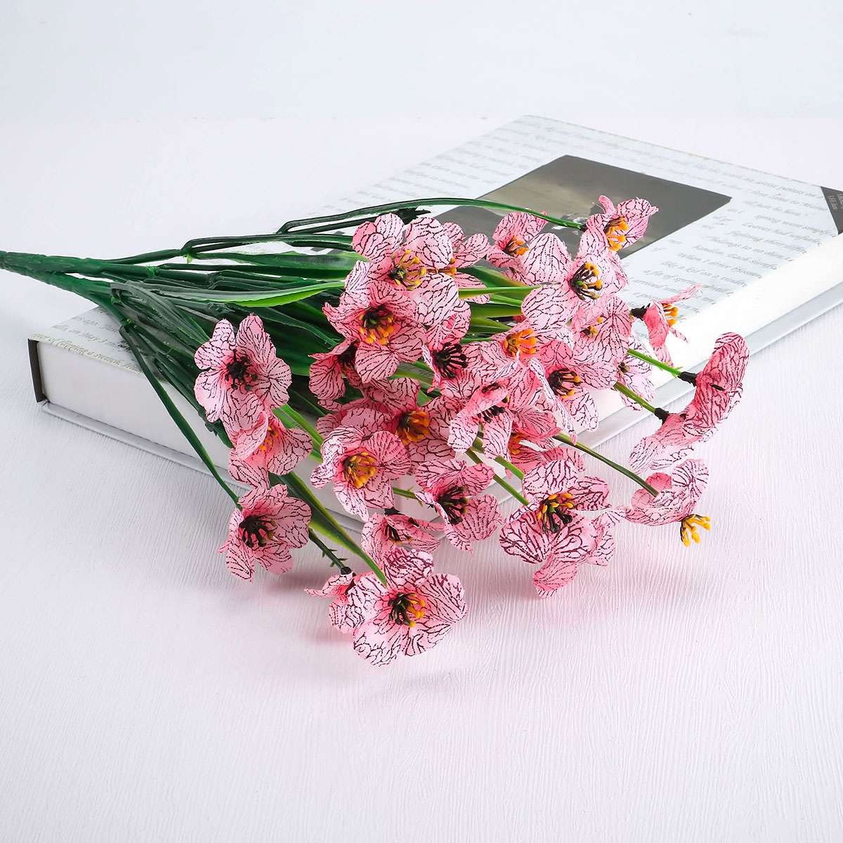 2 Bundles Outdoor Artificial Flowers UV Resistant Plastic Plant Silk Flower NEW