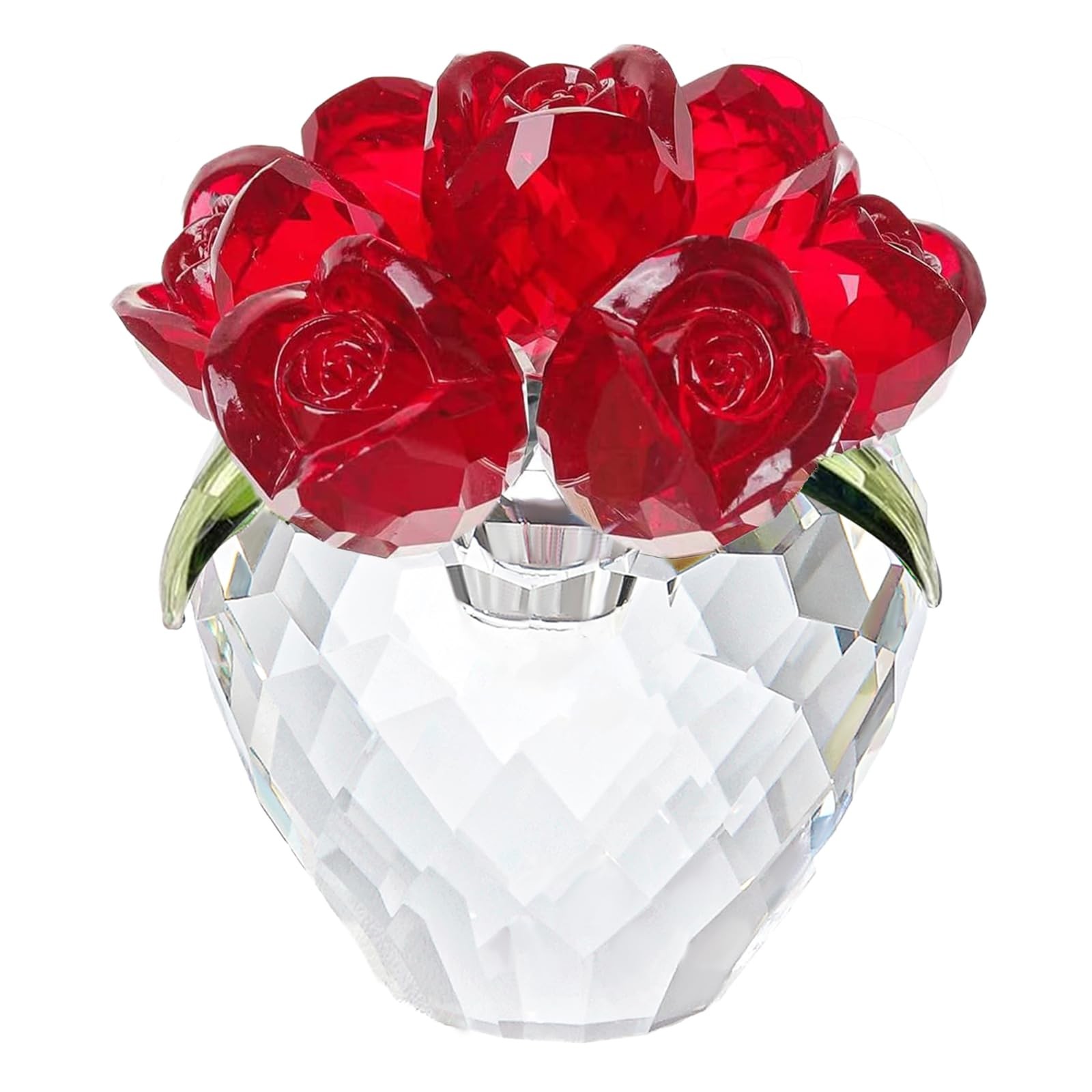 Crystal Red Rose Figurine Ornament,Rose Flower Gifts for Wife Mom Girlfriend,…