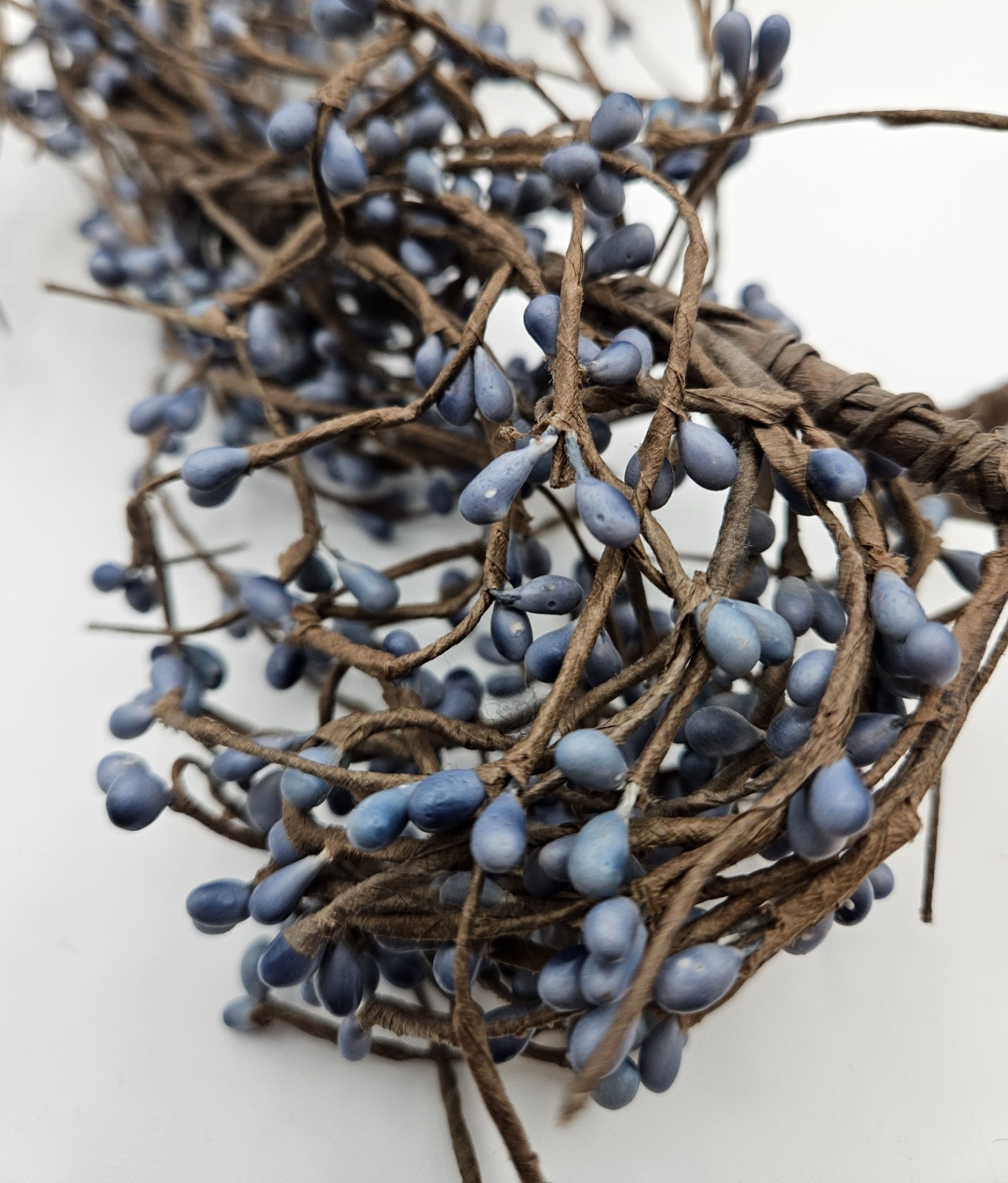 Country Blue Primitive Rustic Farmhouse Pip Berry Garland 48″
