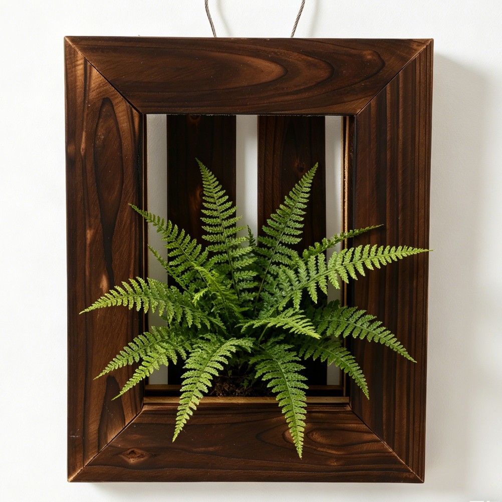 Fern Wall Hanging Decor Wood Planter for Staghorn Hanger Indoor Plants Vertical