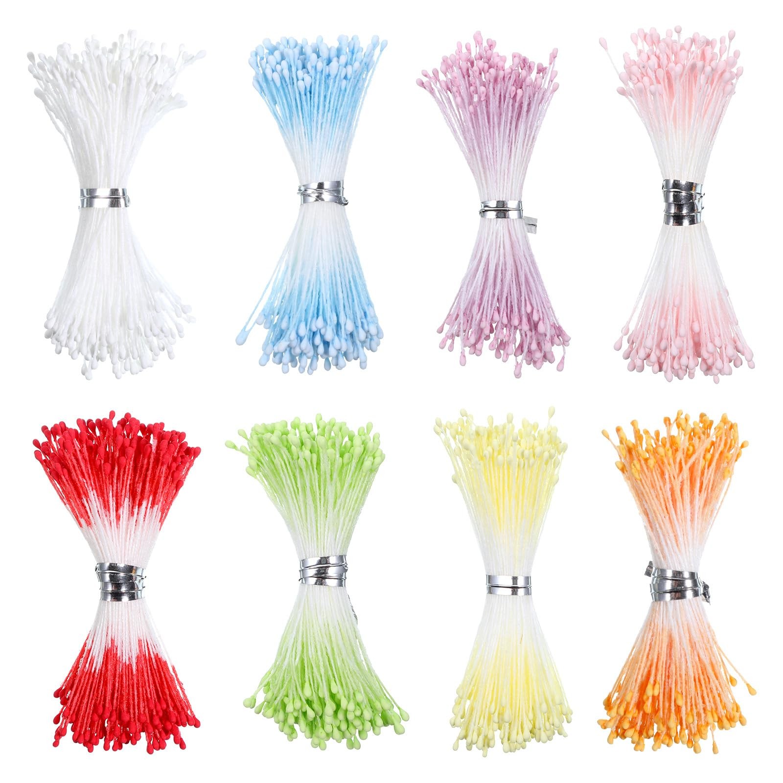 1600 PCS Flower Stamens 1mm Artificial Pearl Double Head Floral Pistil DIY