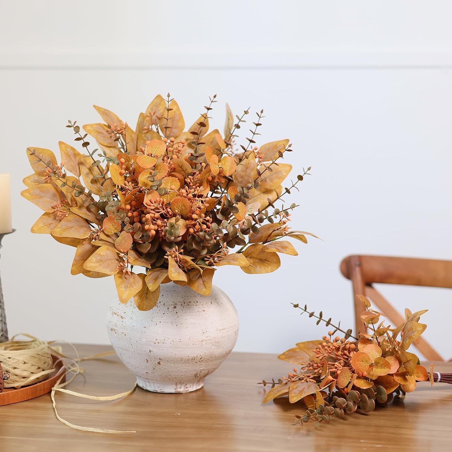 120 pieces of mixed artificial eucalyptus leaves and stems with simulated