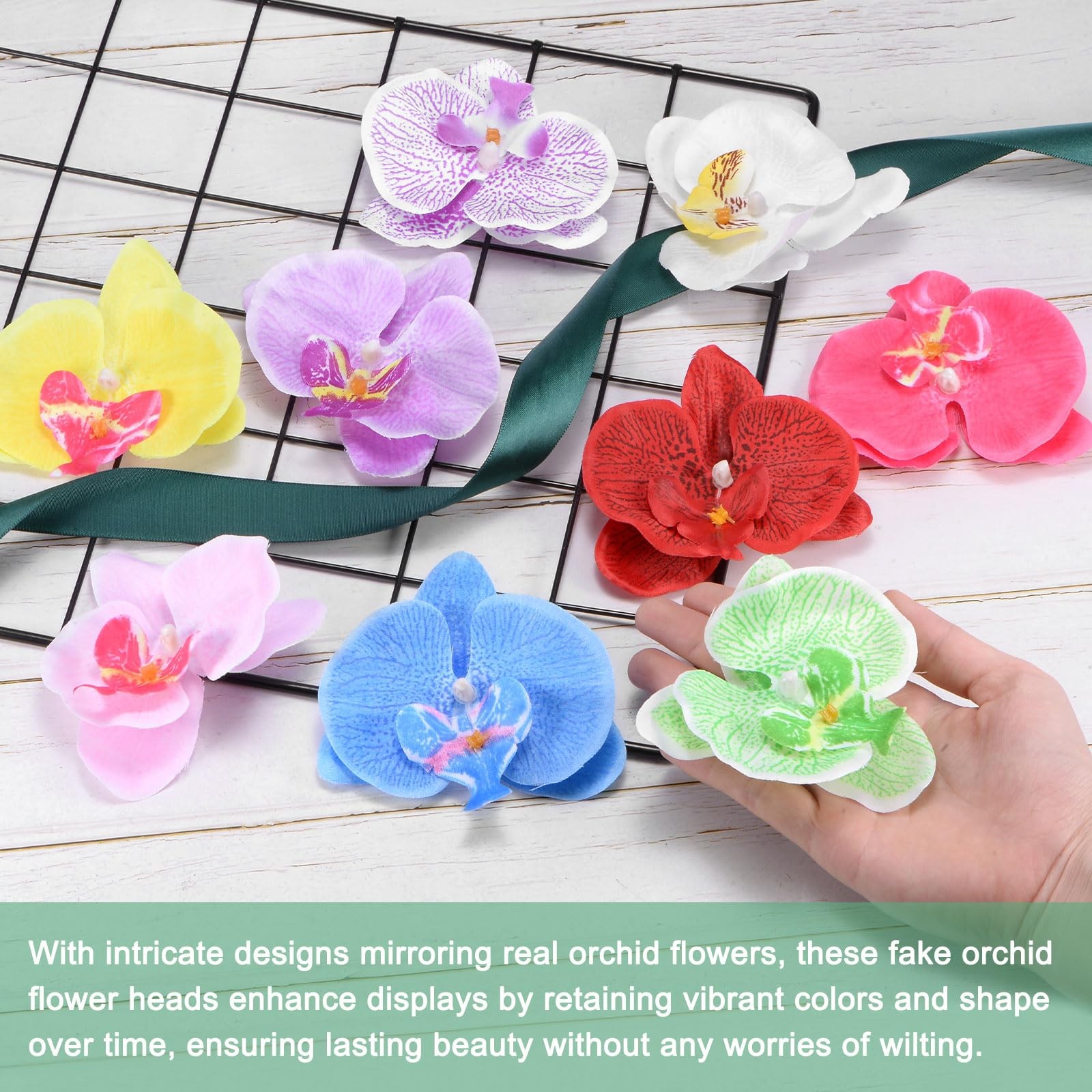 20-Pack Artificial Orchid Flower Heads, Silk Faux Butterfly Flowers Head for …