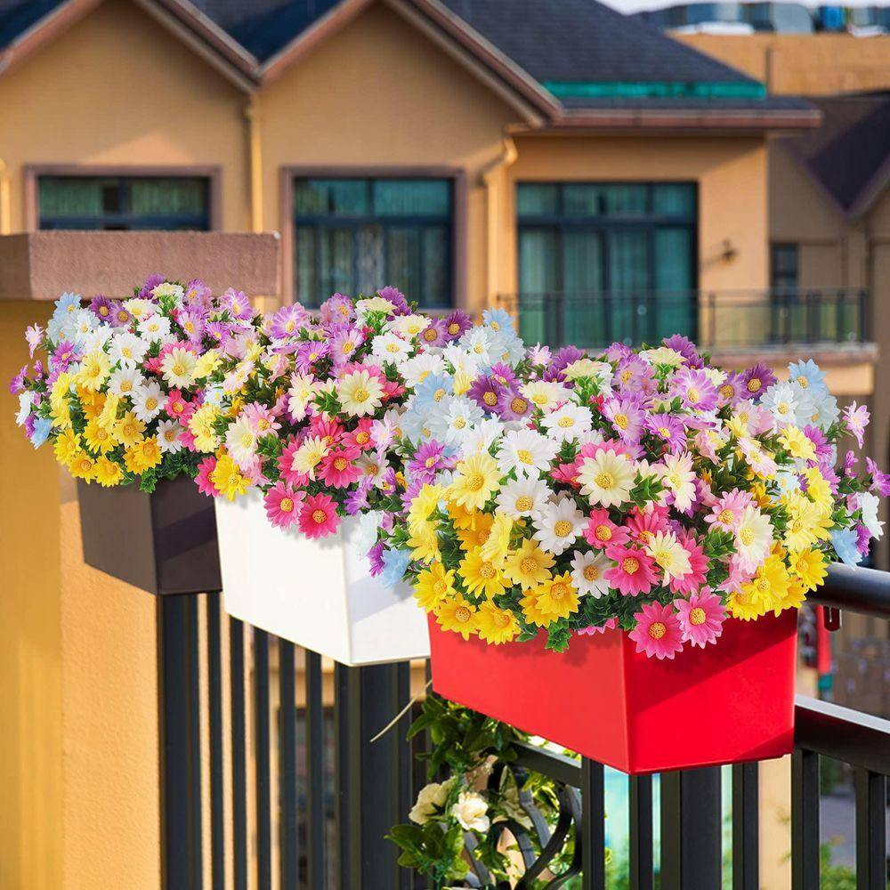 12 Bundles 14.4 In. Multi-Colored Indoor/Outdoor Artificial Daisy Flower