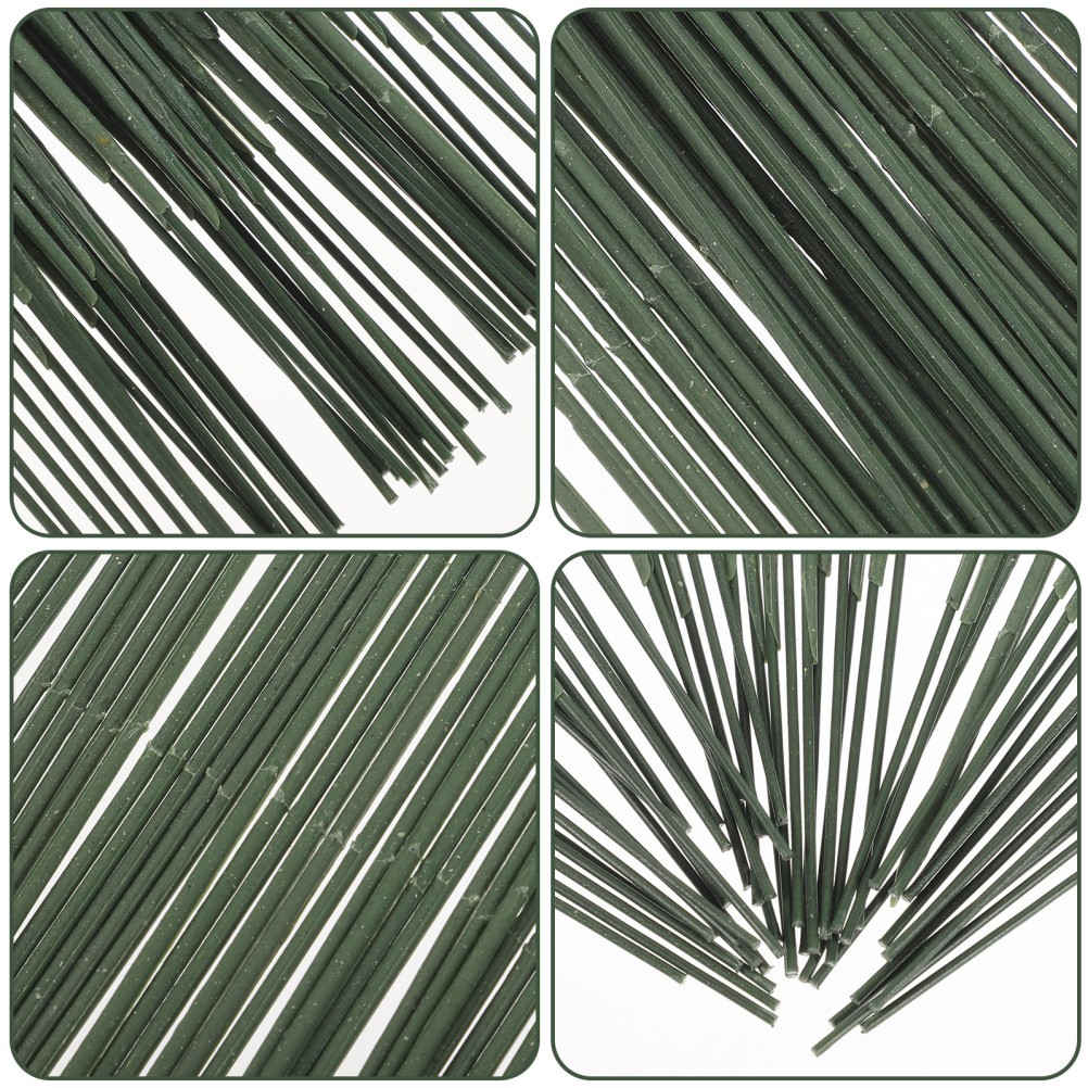 50Pcs Floral Stem Wire in Green Iron for Easy Cleaning Decorative Flower Making