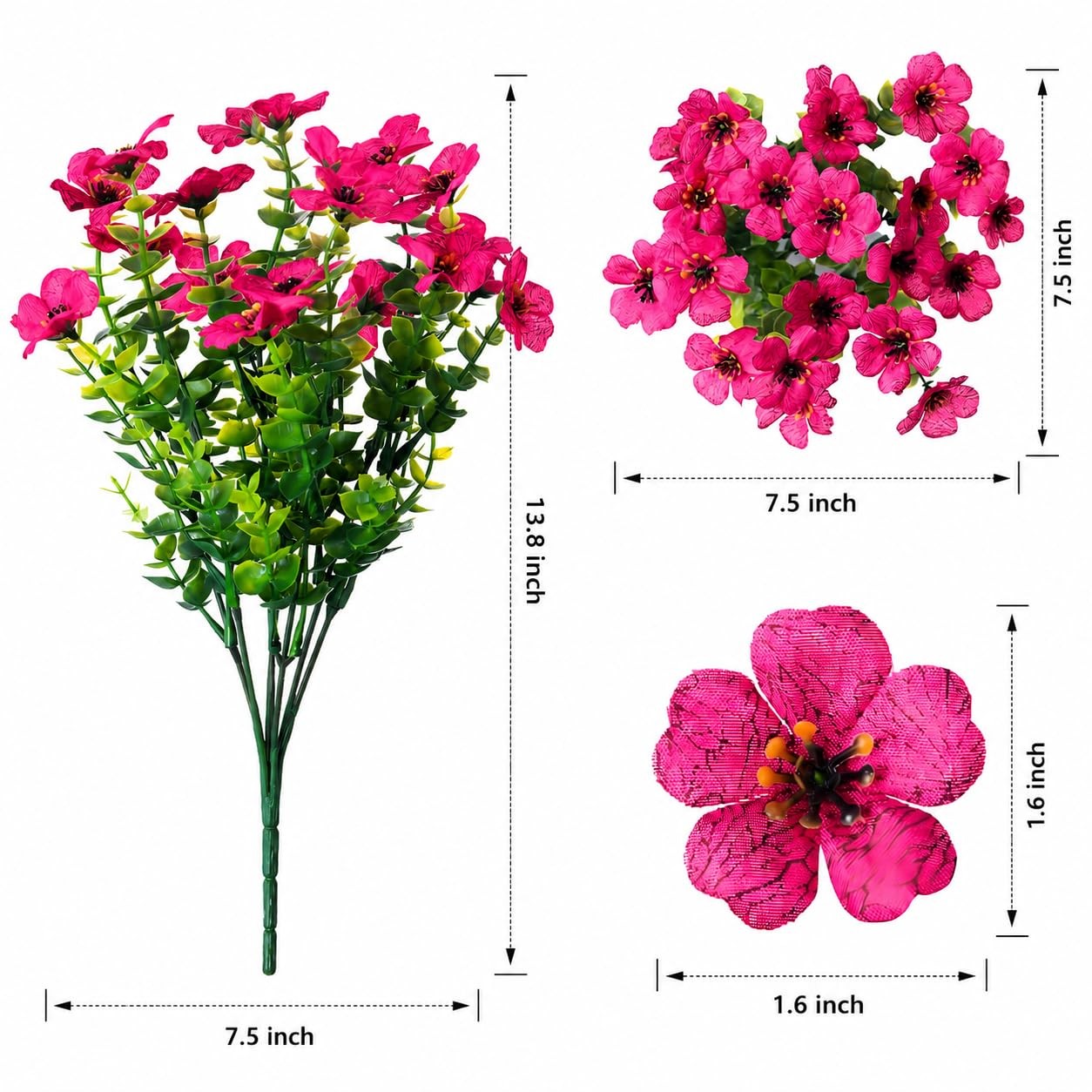 Artificial Flowers Outdoor Indoor Decor, 12 Bundles Faux Daisy Flowers with E…