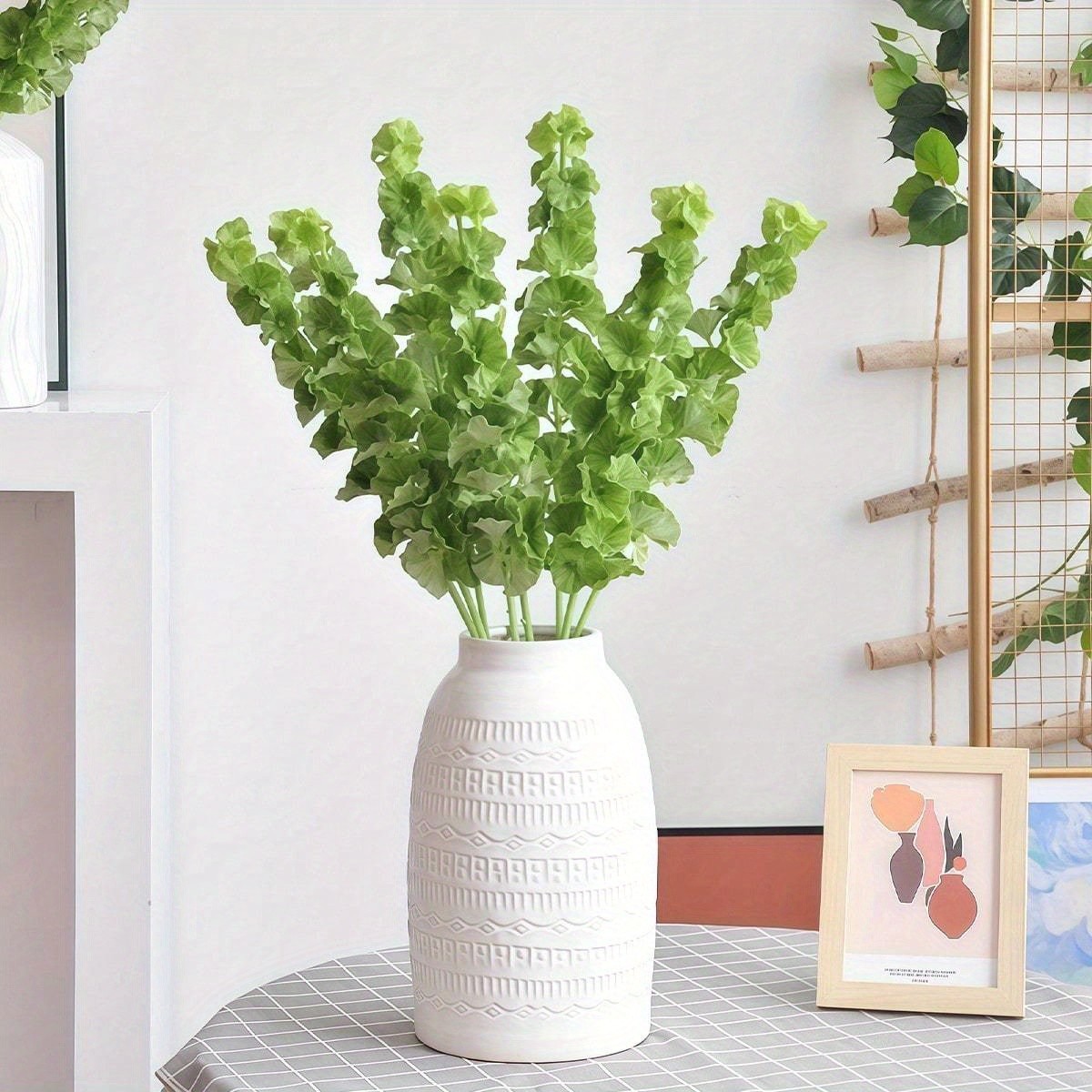 4Pcs Fake Shell Leaf Flower Bell Grass Arrangement Home Office In/Outdoor Decor