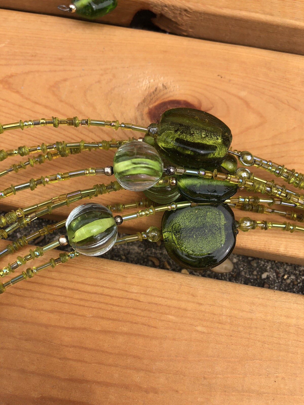 Lot Of 3 Glass Bead Floral Picks Green Christmas/Seasonal/Garland/Wreaths