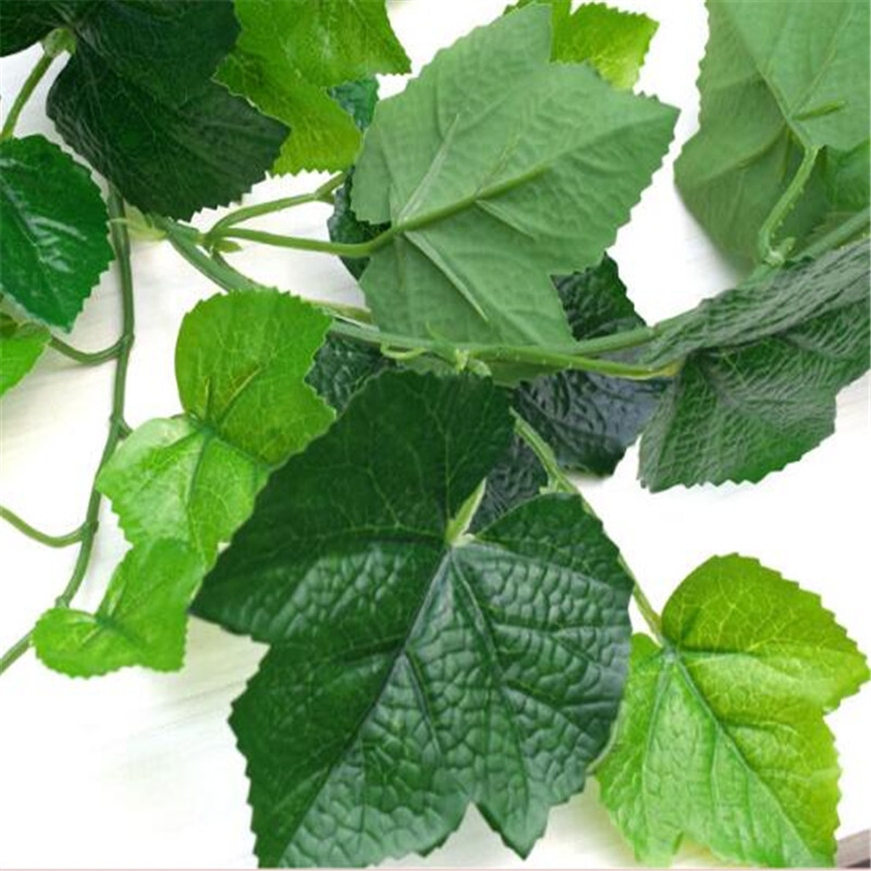 2pcs 86“ Latex Fabric Artificial Plant Flower Garland Wall Hang Grape Leaf Vine