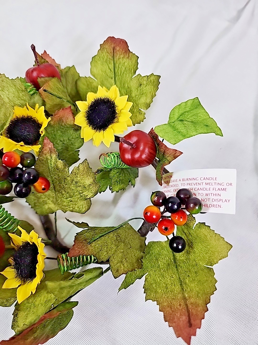 Princess House Set Of 2 Harvest Sunflower Candle Floral Pillar Rings #1200 ~ NEW