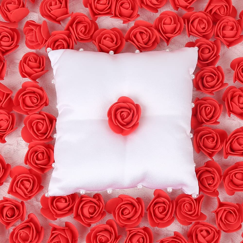 500 PCS Red Mini Foam Rose Heads Bulk Fake Flower DIY Crafts Wedding Bouquets