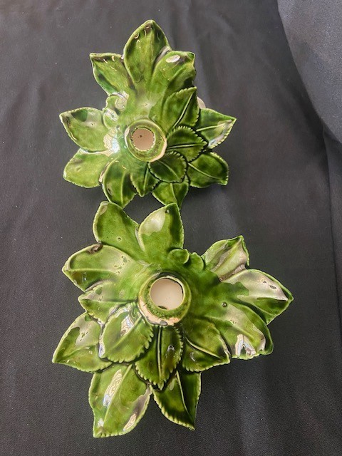 Ceramic Roses-Airbrushed Glazed Pink Roses-Decorative Accents for Table or Shelf