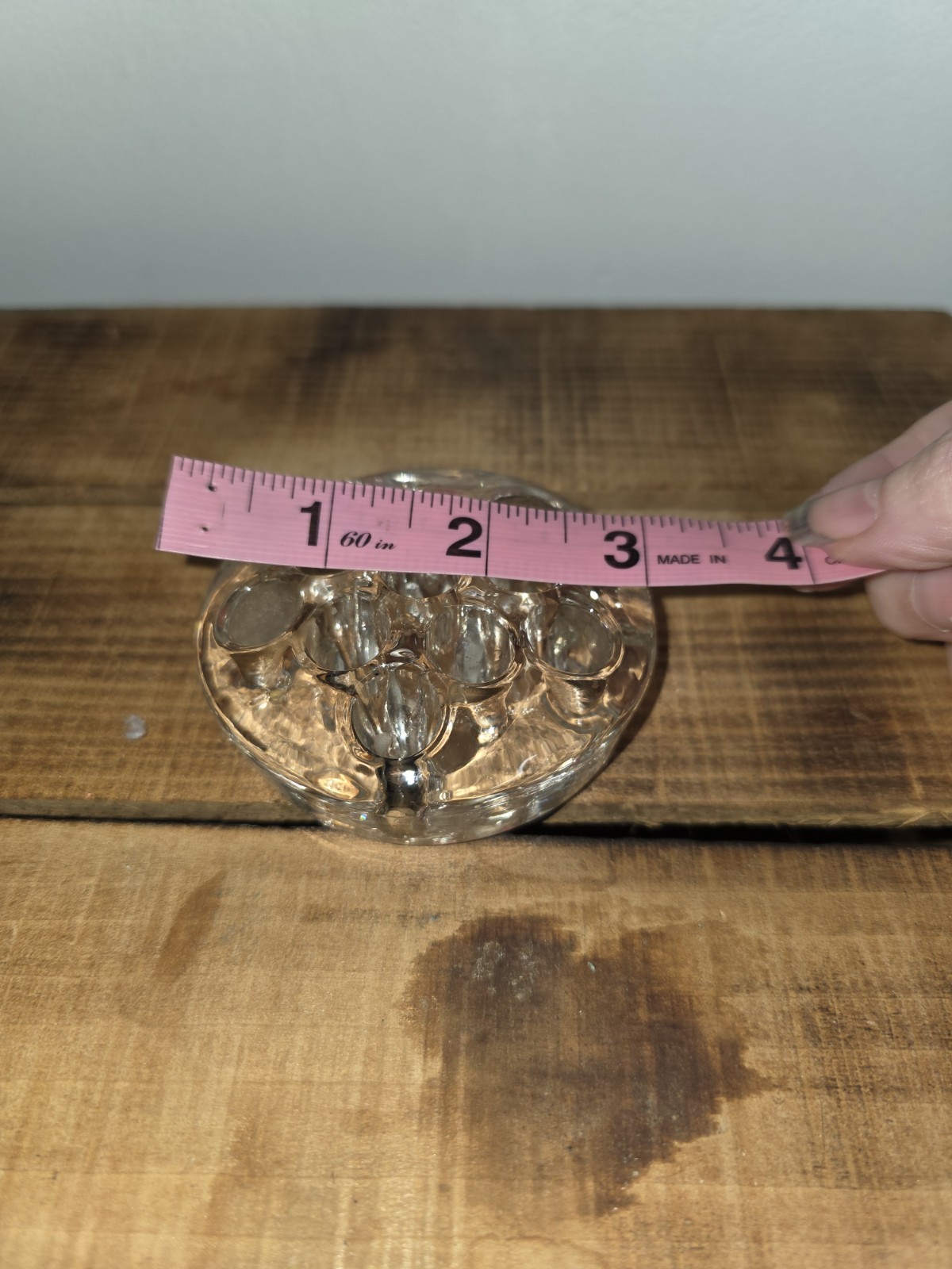 Clear Glass Flower Frog Floral Arranger Holder 3 x 1 in Tall Dome 11 Hole