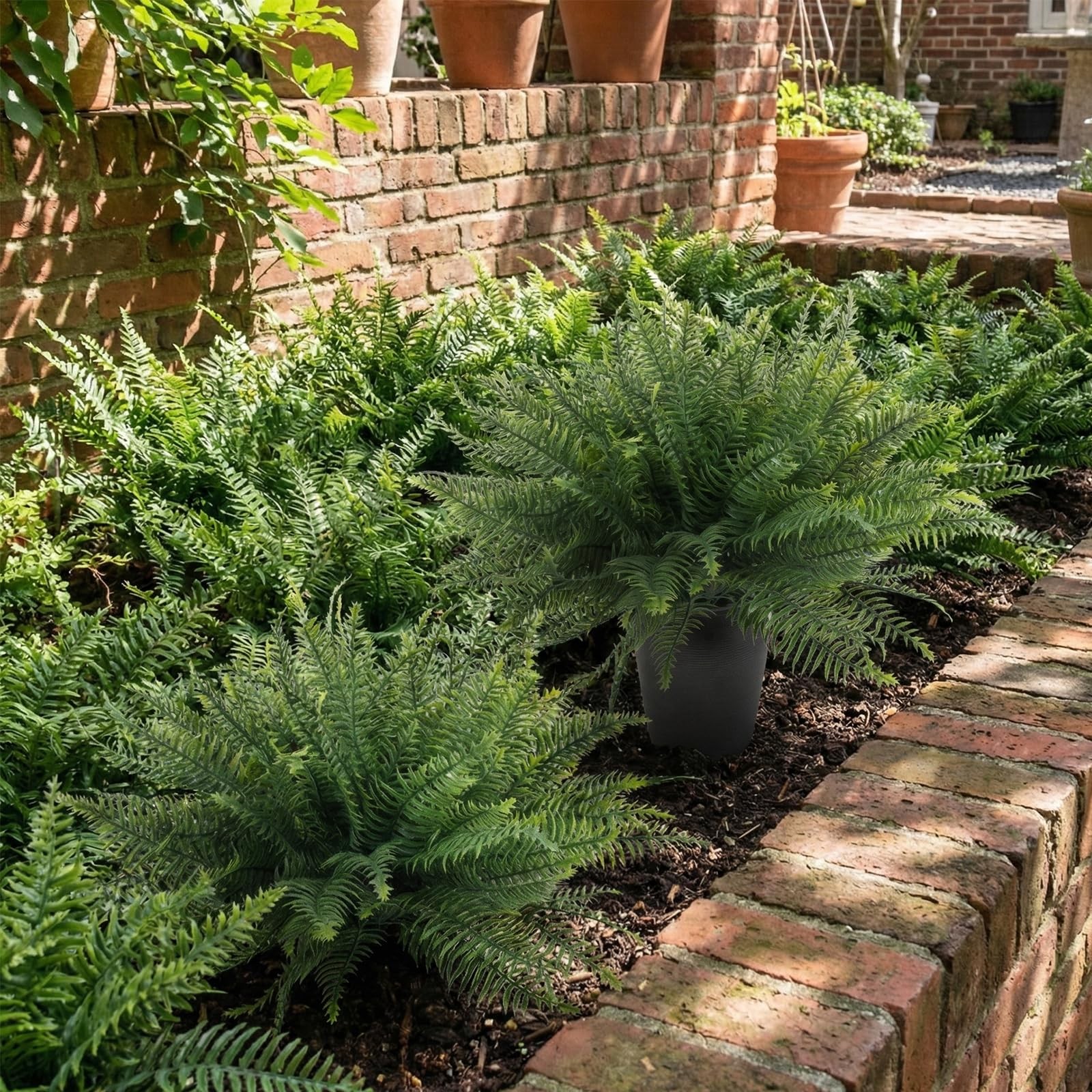 Artificial Ferns 12 Pcs Outdoor UV Resistant Faux Greenery Stems Garden Porch Pa