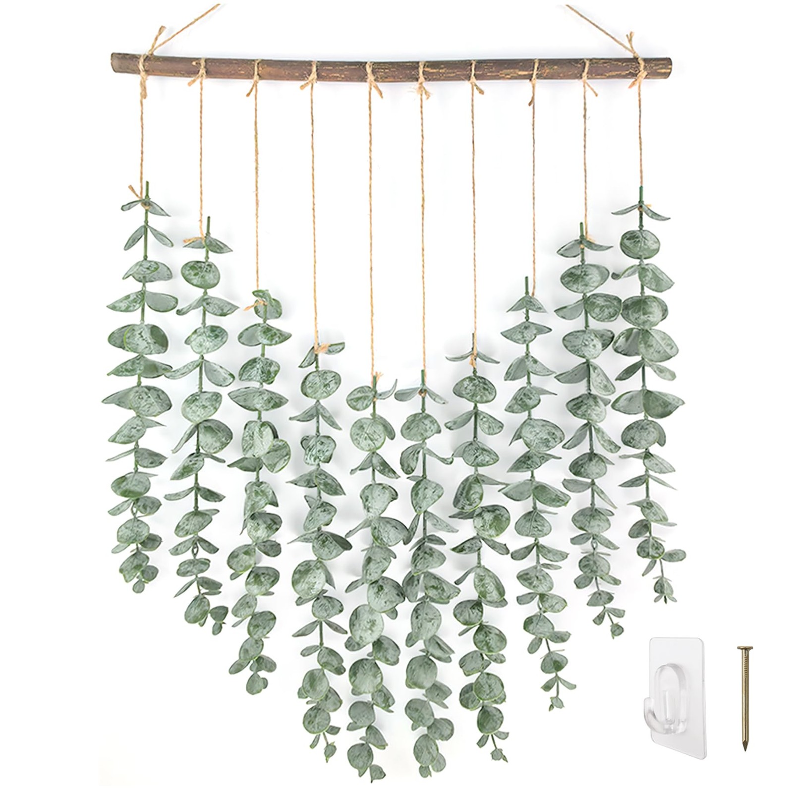 Artificial Eucalyptus Wall Hanging Decor Fake Greenery Leaves Plant Stems for…