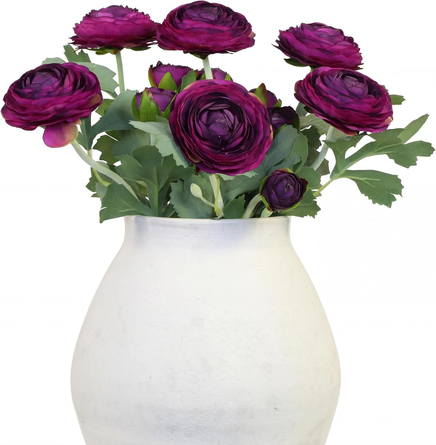 Artificial Ranunculus Flowers with Real Touch Stem,Silk Ranunculus Flowers (Purp