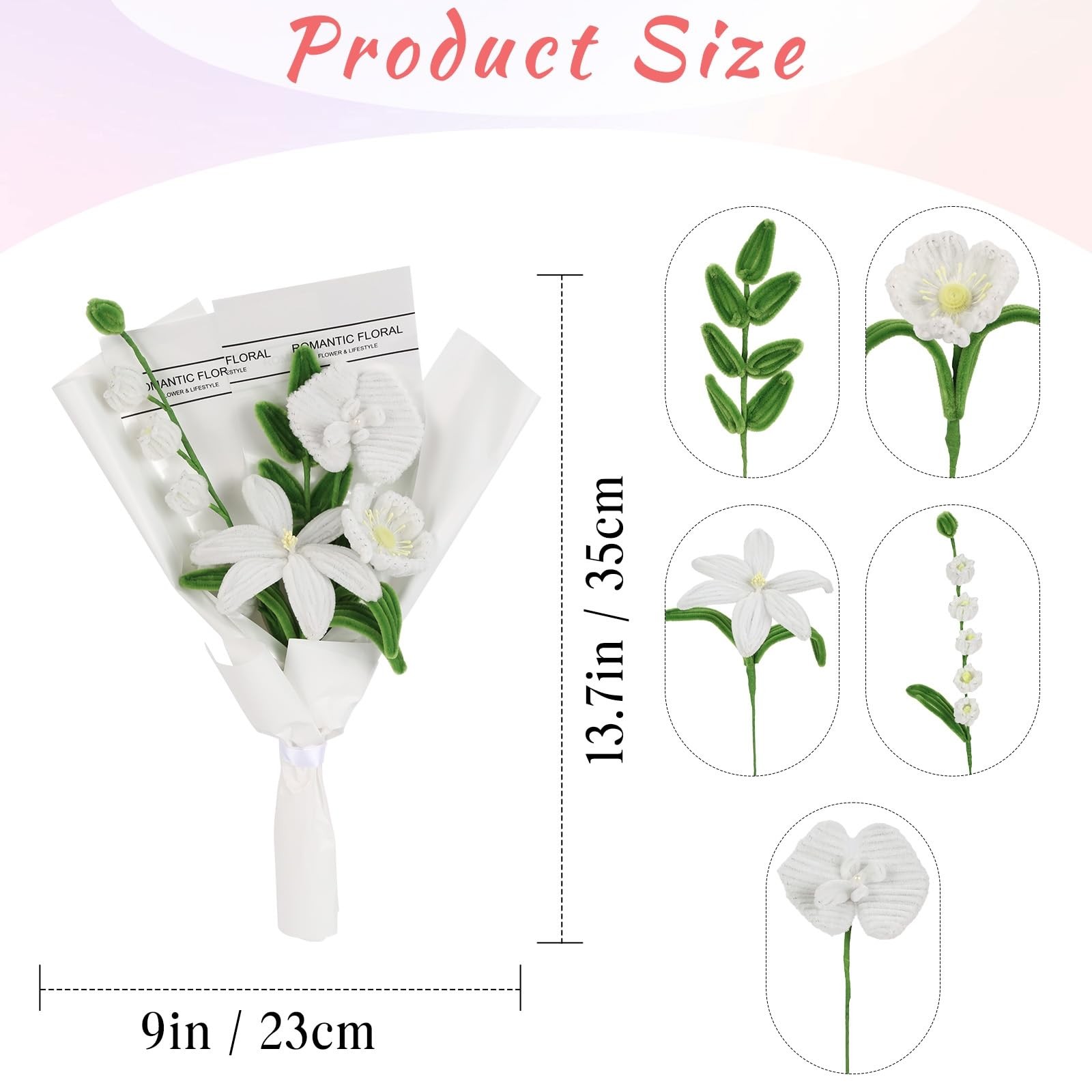 Handmade Artificial Lily Bouquet Twist Stick Combination Flower Bouquet Kit f…
