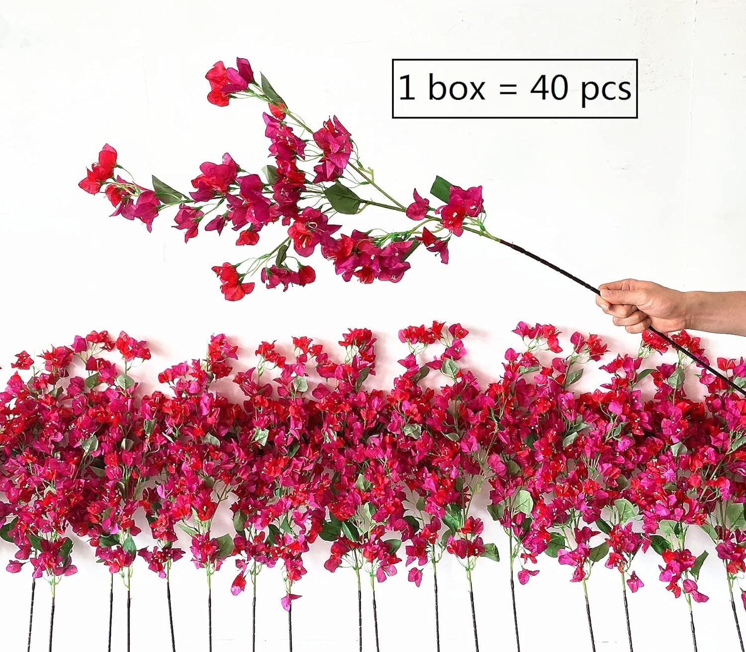 40 Pcs Fuchsia Bougainvillea Silk Flowers for Wedding & Home Decor