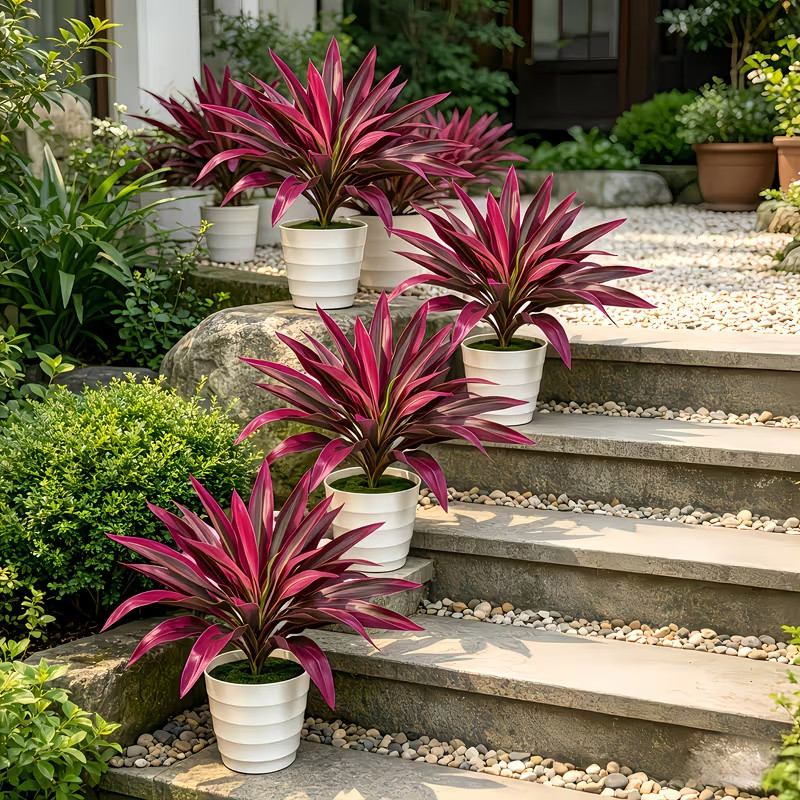 2pcs Set – UV-Resistant Outdoor Green Plants