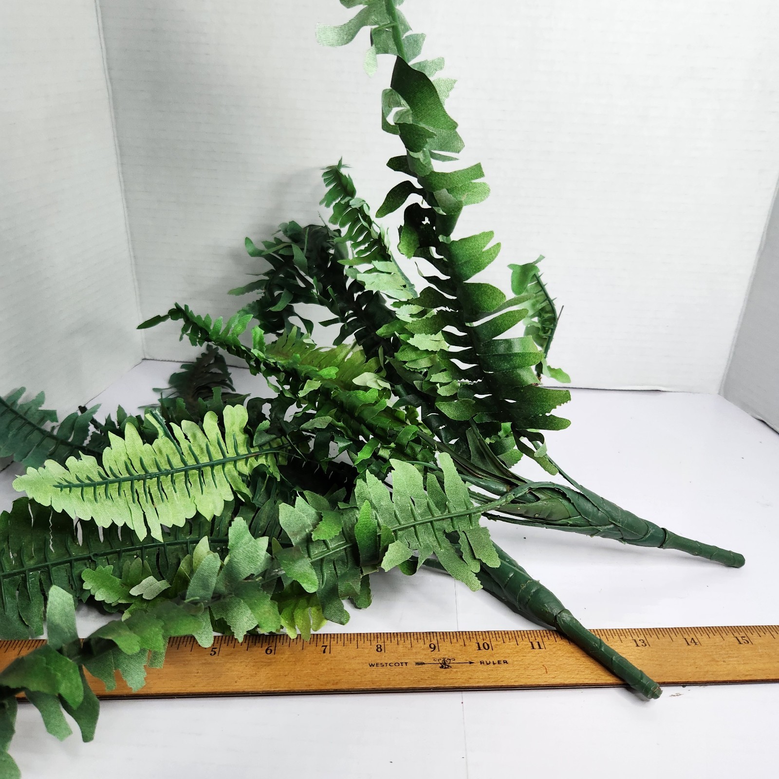 Artificial Fern Spray Greenery Faux Silk Plant Lot 2 Boston Fern Leaves Decor