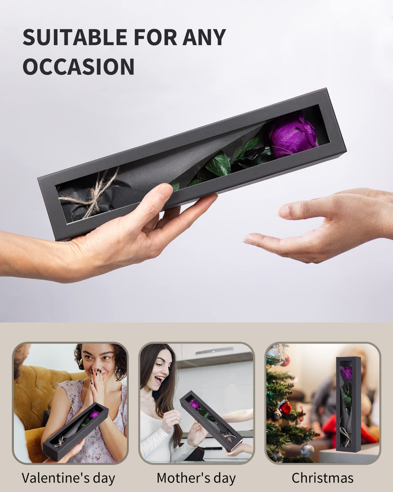 Preserved Real Rose Gift for Women, Mom Birthday Valentines Flowers