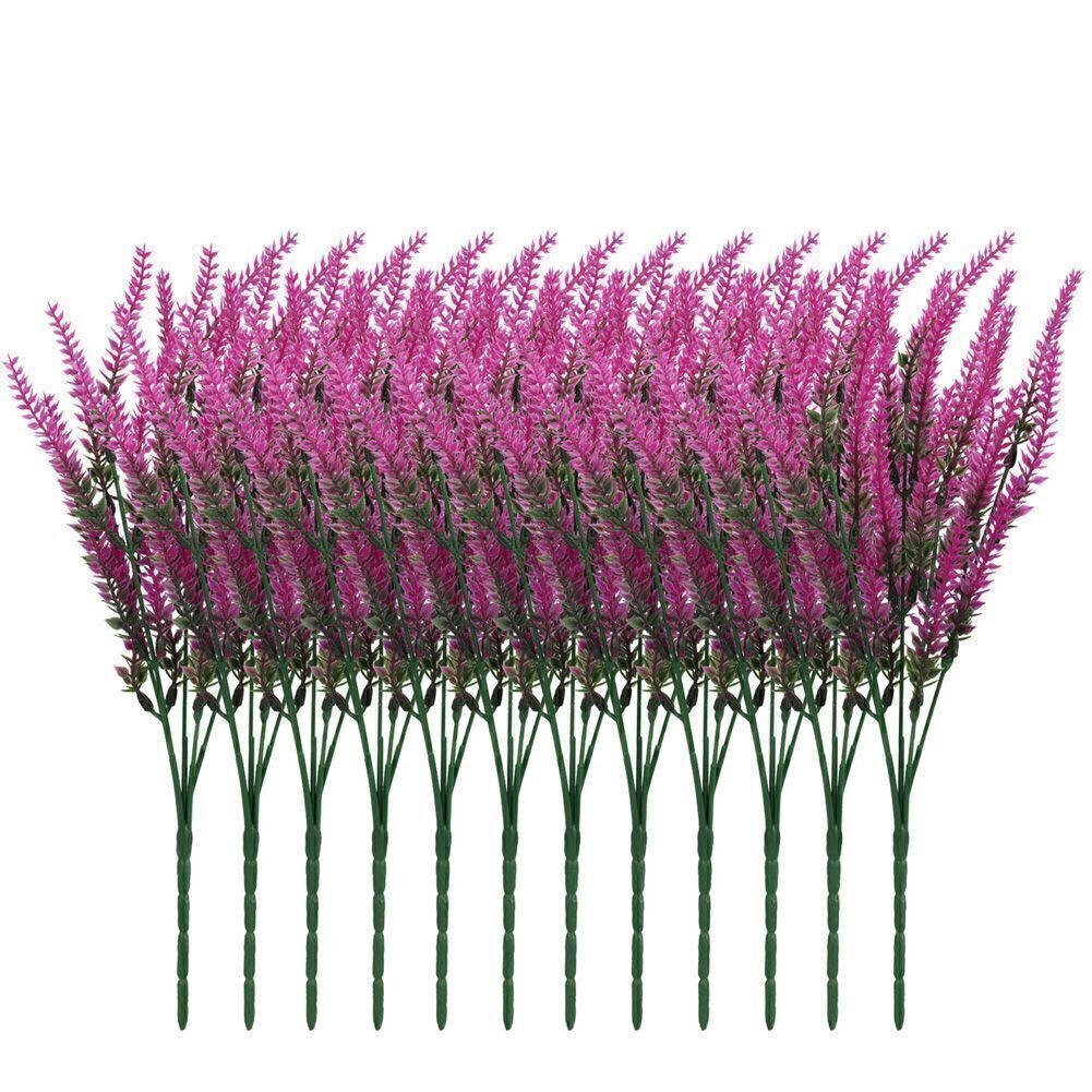 Home Garden Lavender Artificial Flowers Fake Plants Decor Hanging Outdoor Yard