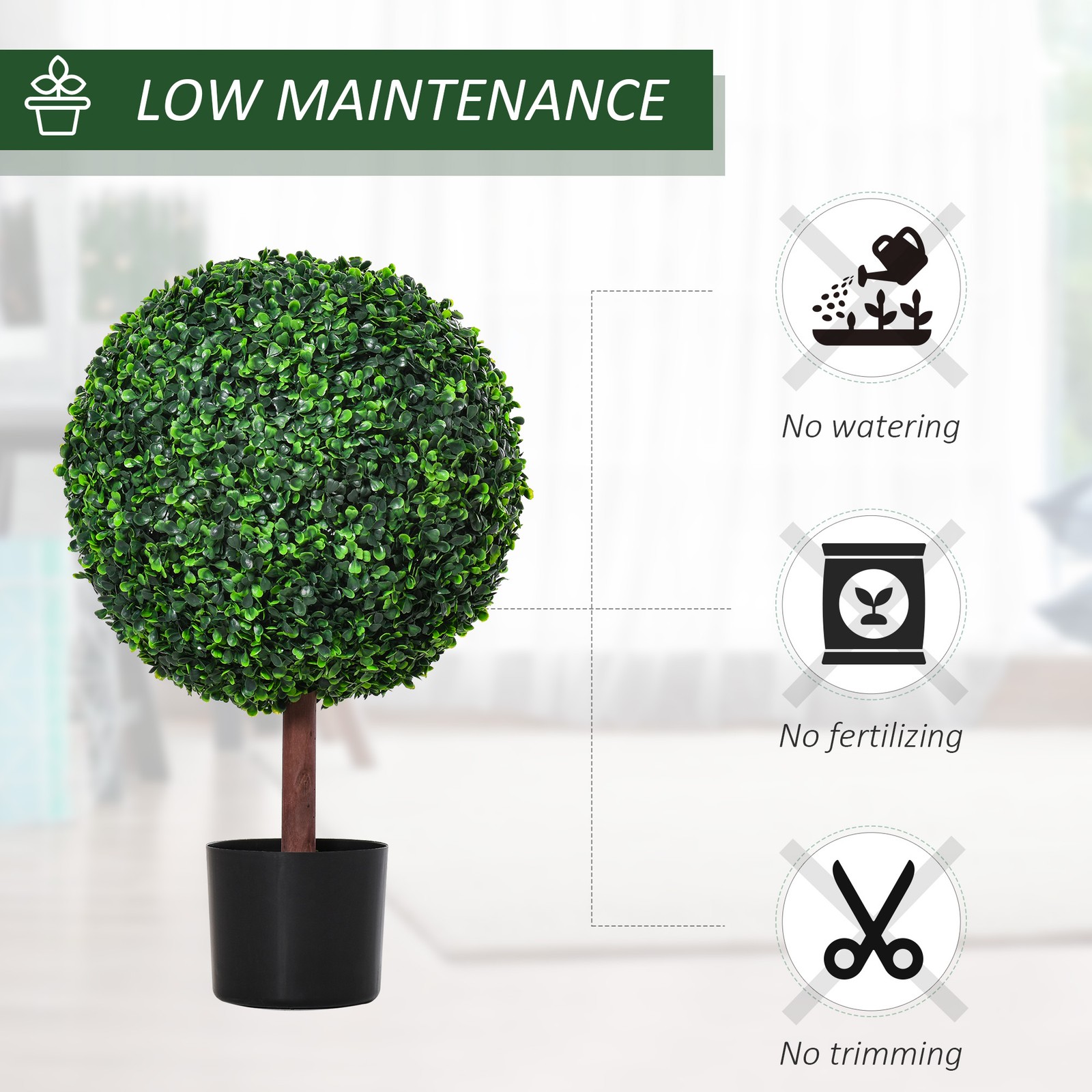 23.5″ Inch Artificial Boxwood Topiary Tree Plant