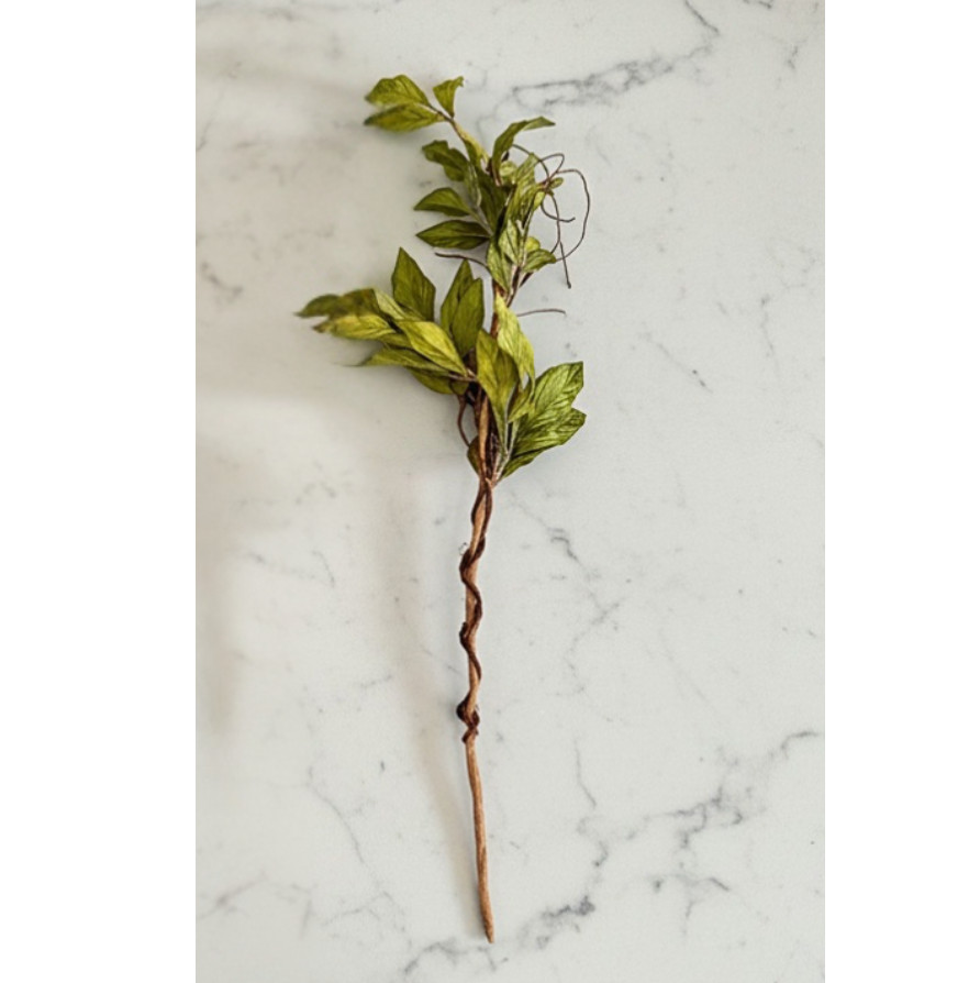 Set of 3 Green Leafy Sprays Feature Curly Vines & 2-Tone Green Leaves 36″ Tall