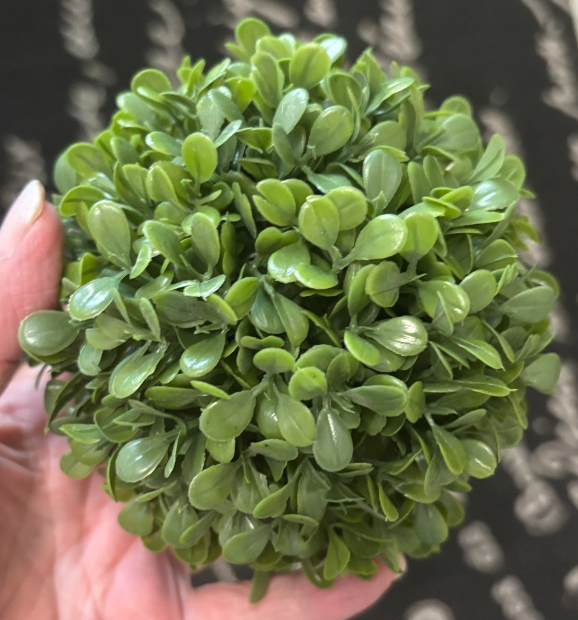 4.5″ Green FAUX BOXWOOD ORB Ball GREENERY Topiary Decor Plant Plastic