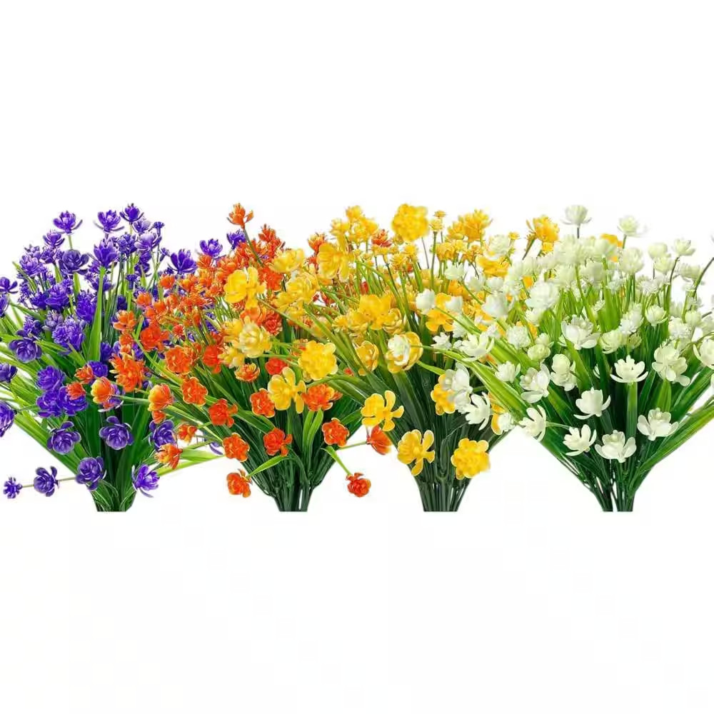 20 Bundles Mix Colors Artificial Flowers 12.6 In. H UV Resistant Fake Plants Sum