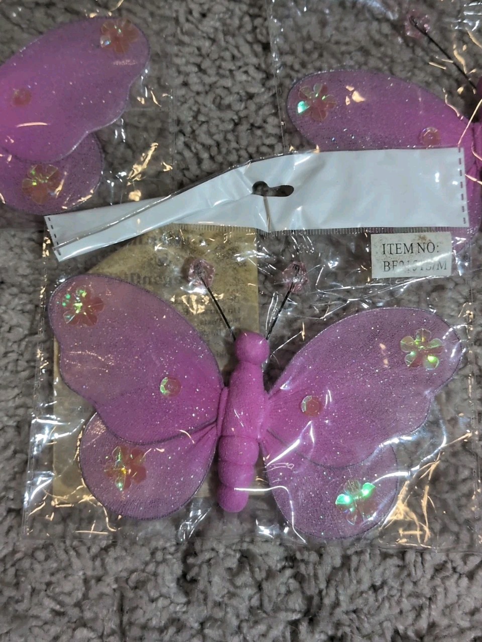 Pink Flowers & Pink Butterflies Decorative Hand Painted Nylon Piece Lot Of 5 NEW