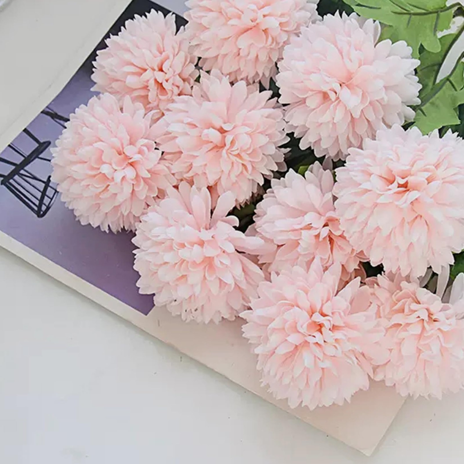 30 Pcs Artificial Chrysanthemums Heads Ball Flowers，Silk Chrysanthemum Ball B…