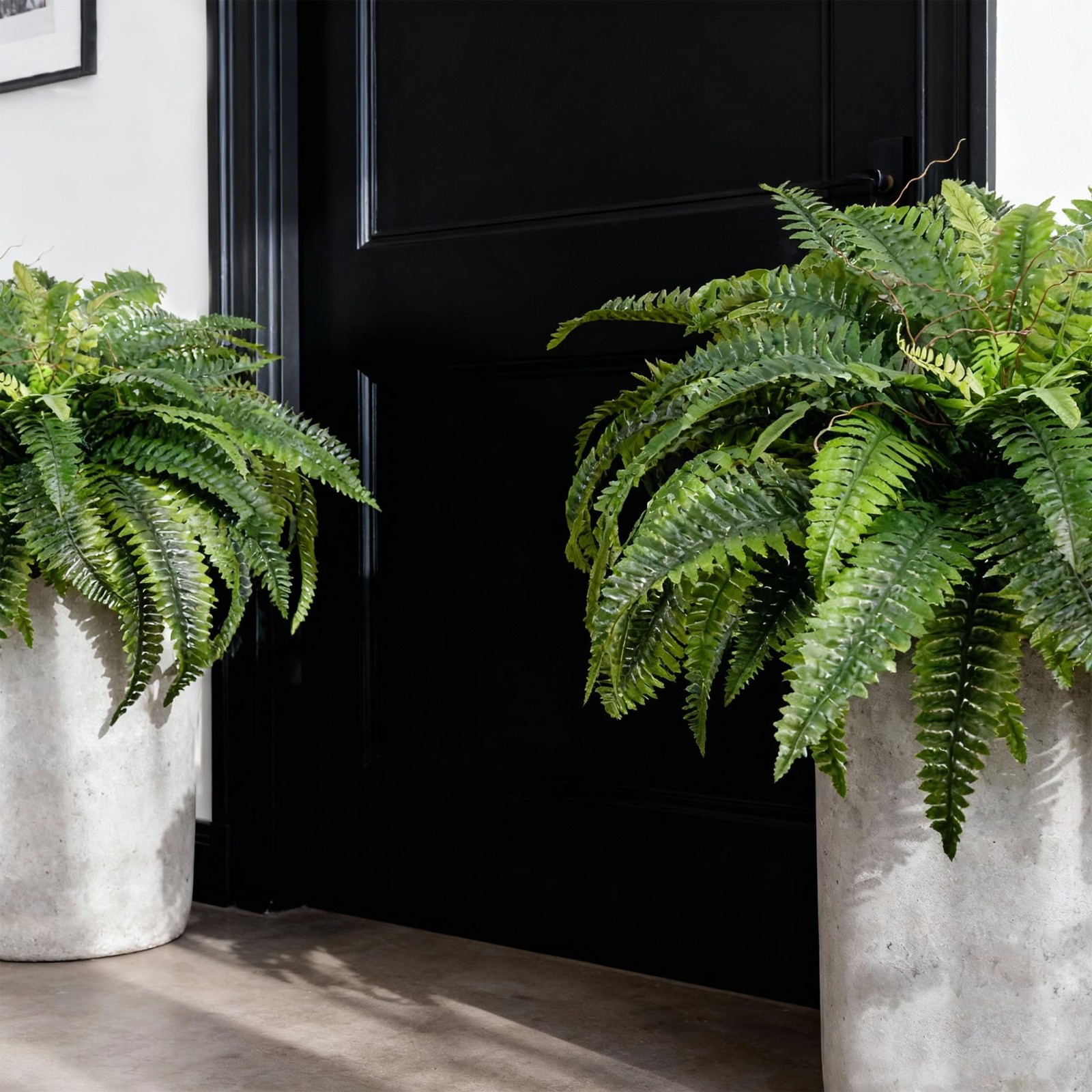Artificial Boston Ferns, Fake Faux Fern Plants 45 Inch 2 Pack, Green Large Fe…