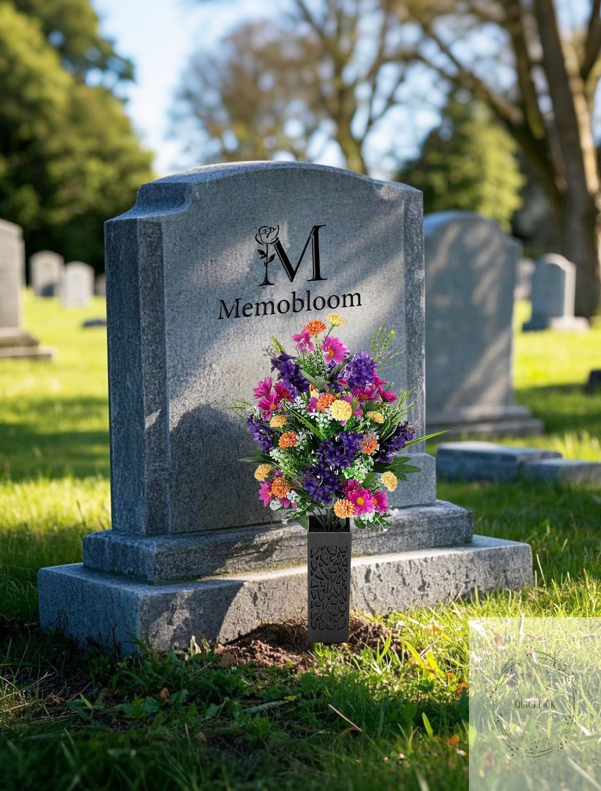 Artificial Cemetery Flowers for Grave: Memorial Day Flowers for Cemetery Outdoor