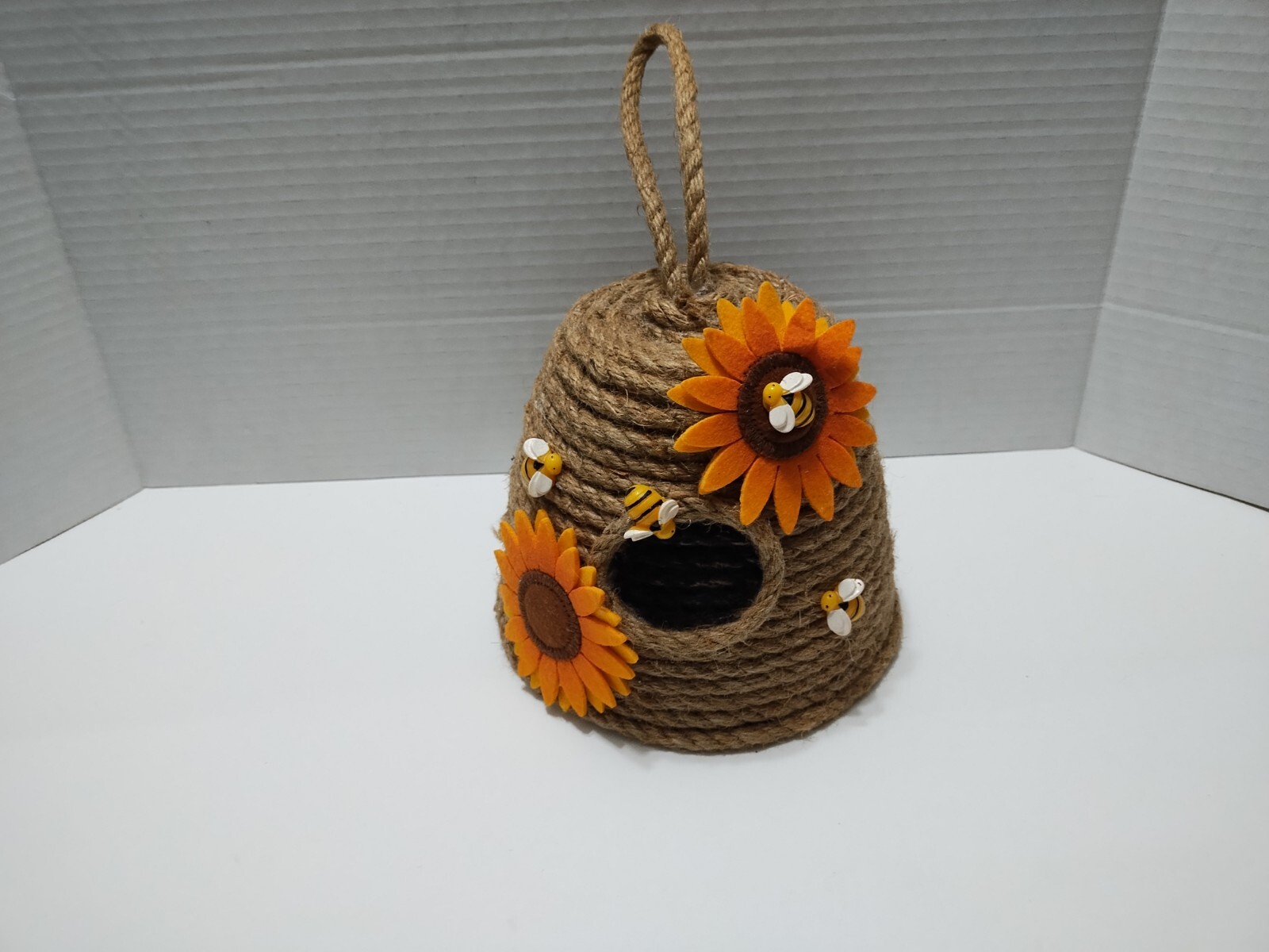 Bee Hive Decor Farmhouse Hanging Decorative Sunflower Kitchen Patio Handmade