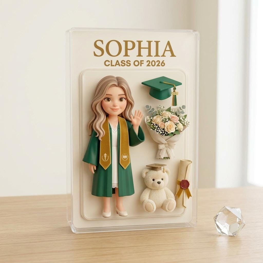 Personalized Graduation Gift for Her, Custom Class of 2026 Acrylic Block