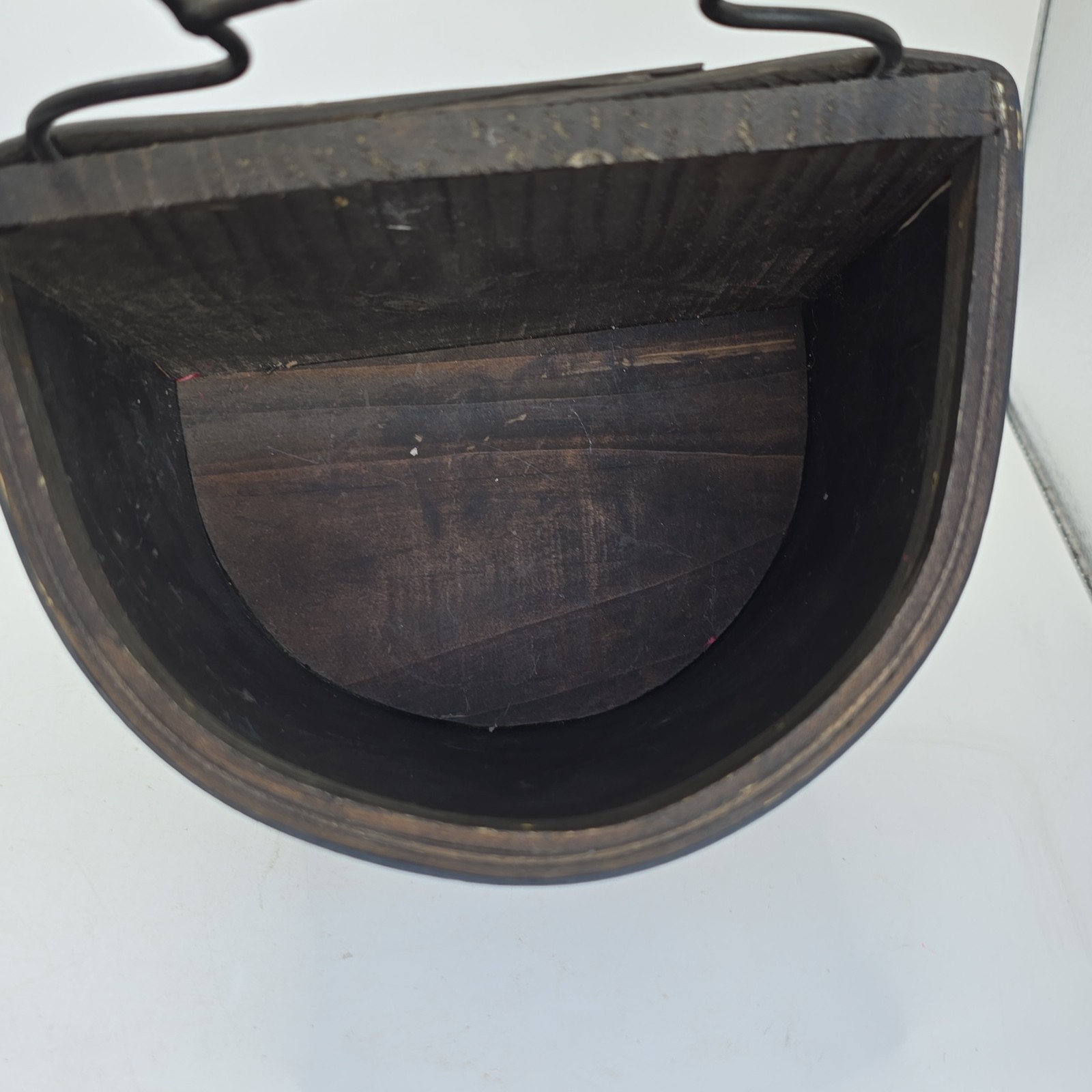 Primitive Patriotic Hanging Wood Metal American Flag Box Planter Basket Shelf