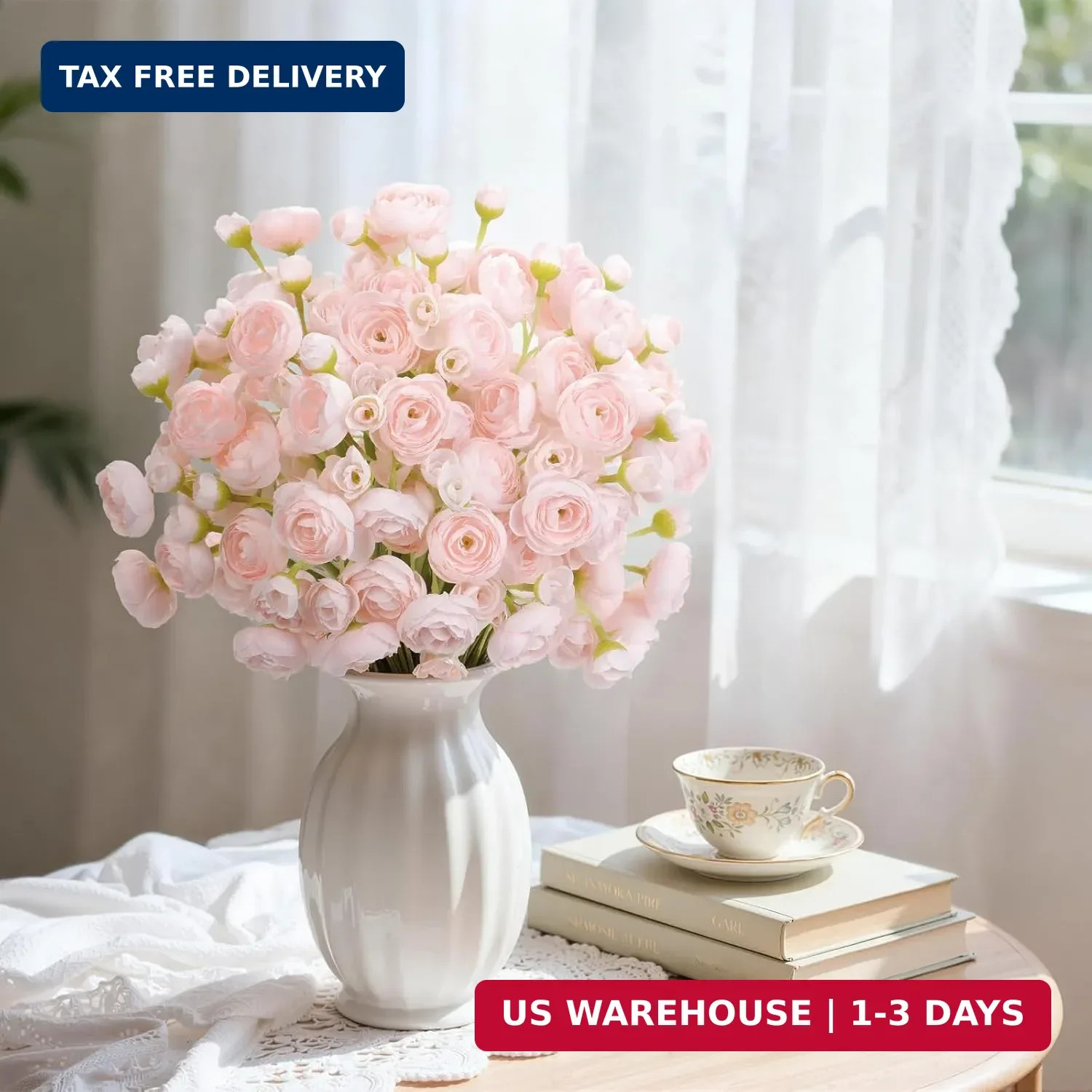 Alupssuc 30Pcs Ranunculus Artificial Flowers Faux Silk Mini Ranunculus, Spring F