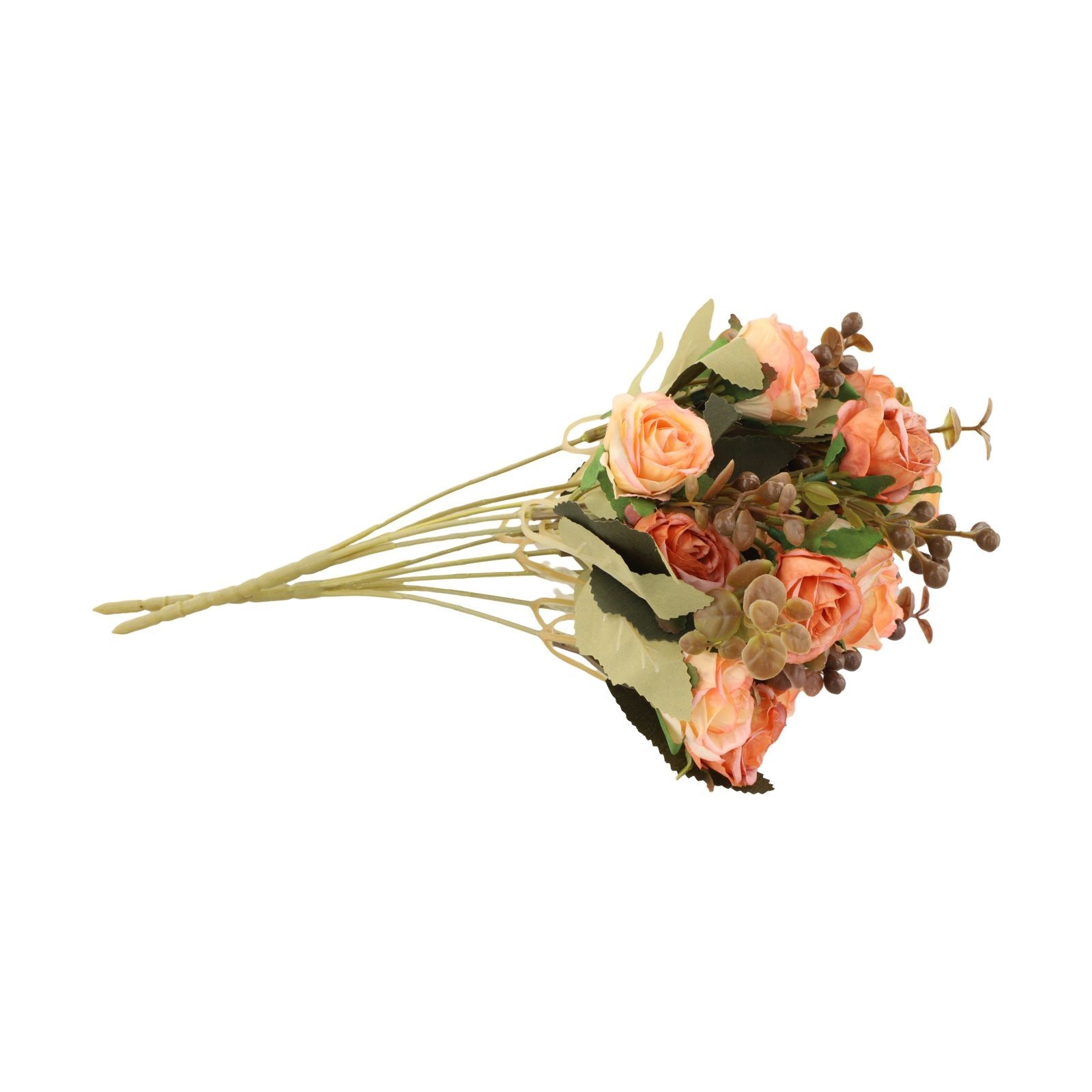 Set of 2 Artificial Roses in Vase for Elegant Home and Office Decoration