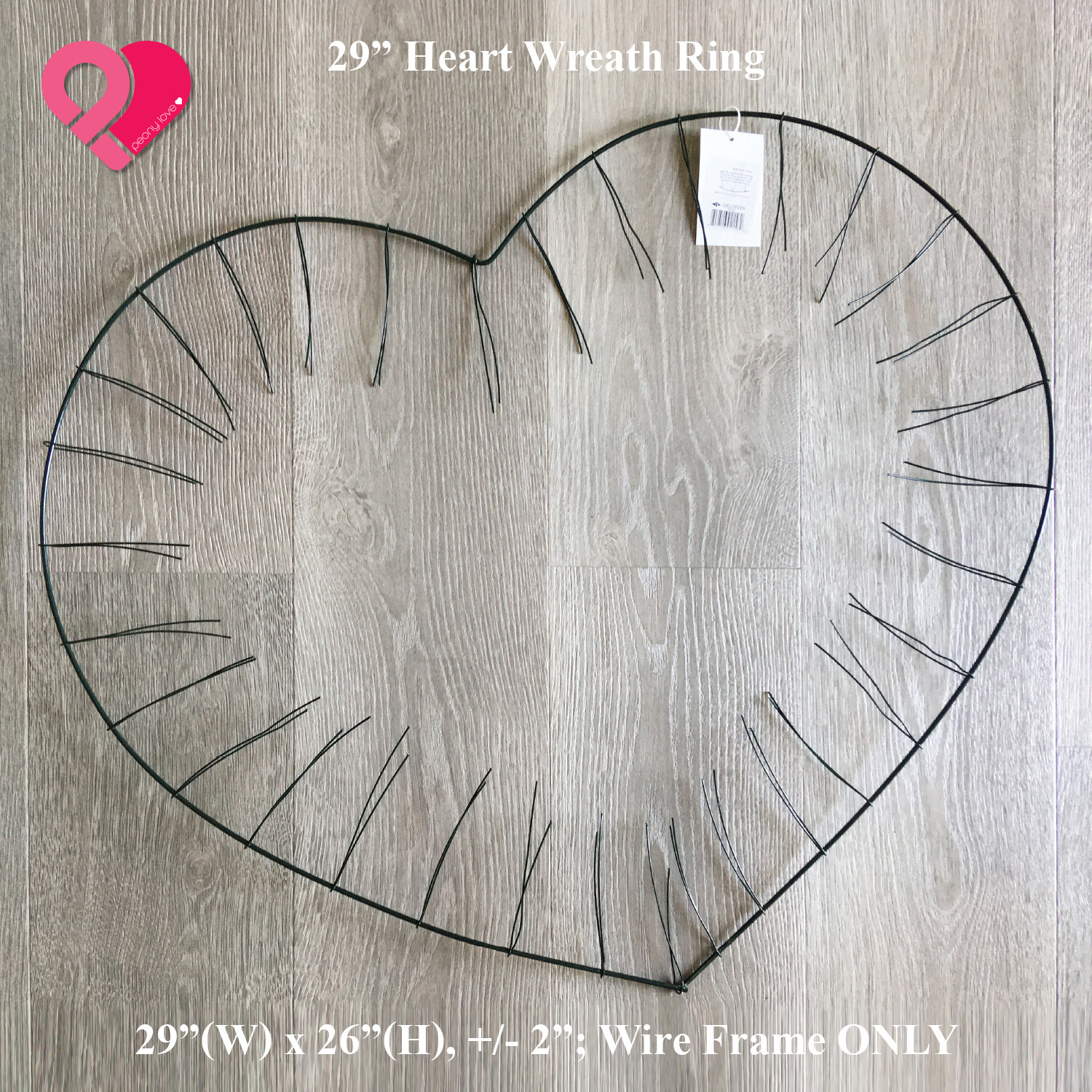 29″ Heart Wreath Ring Giant Floral Dreamcatcher Macrame Backdrop Wire Frame Bulk