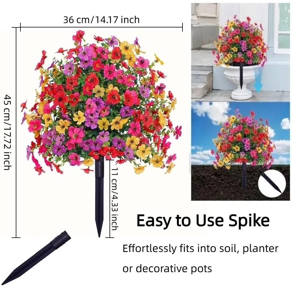 Artificial Flowers for Outdoor Indoor Garden Home Decoration,Plastic Faux Flower