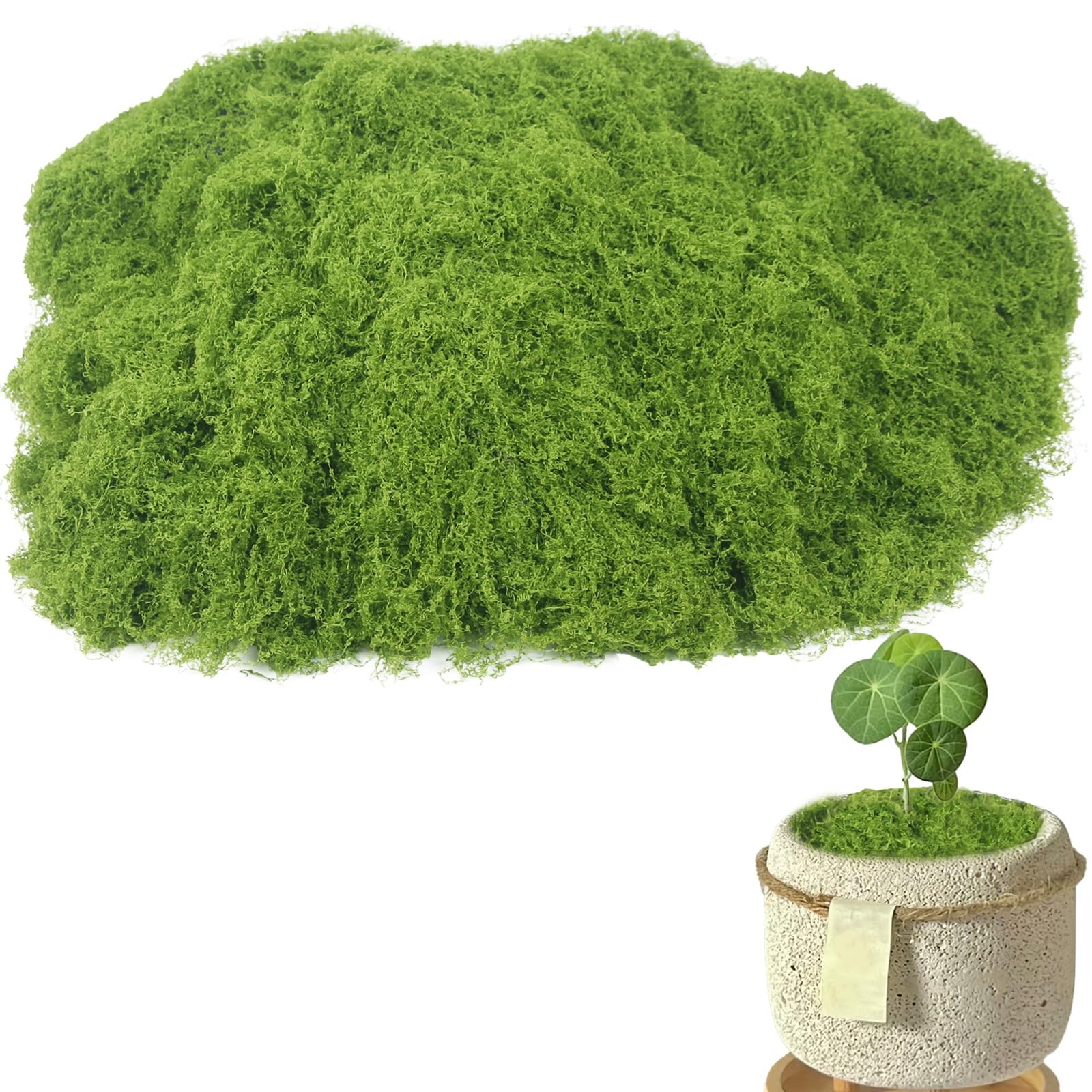 Fake Moss for Crafts 5.5OZ Faux Moss for Plants Indoor Artificial Green Moss …